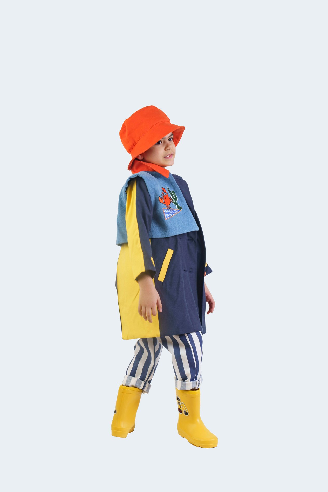 Çok Renkli Denim Garnili Trench