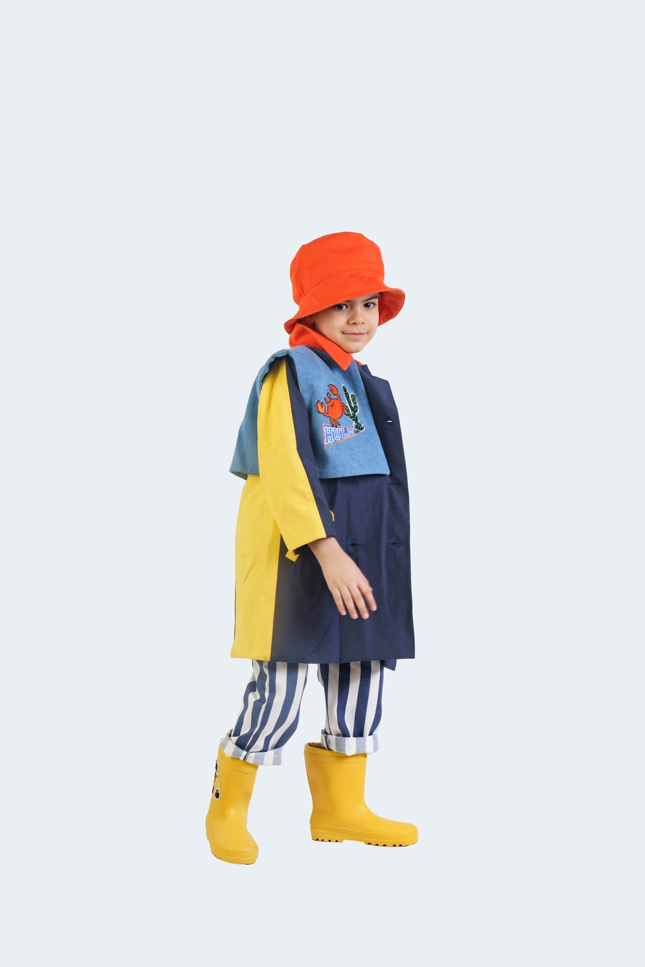 Çok Renkli Denim Garnili Trench