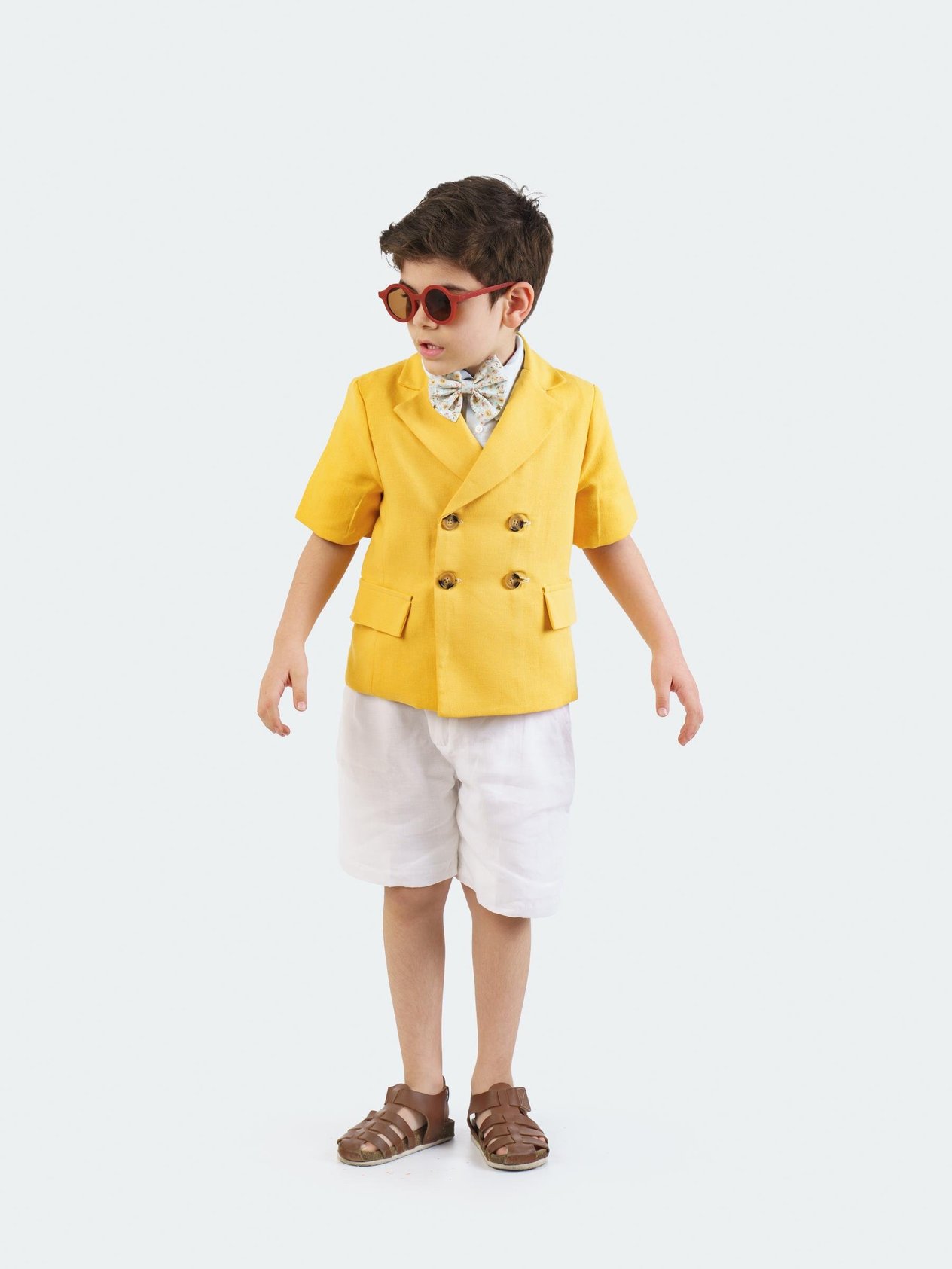 Hardal Renk Keten Blazer Ceket