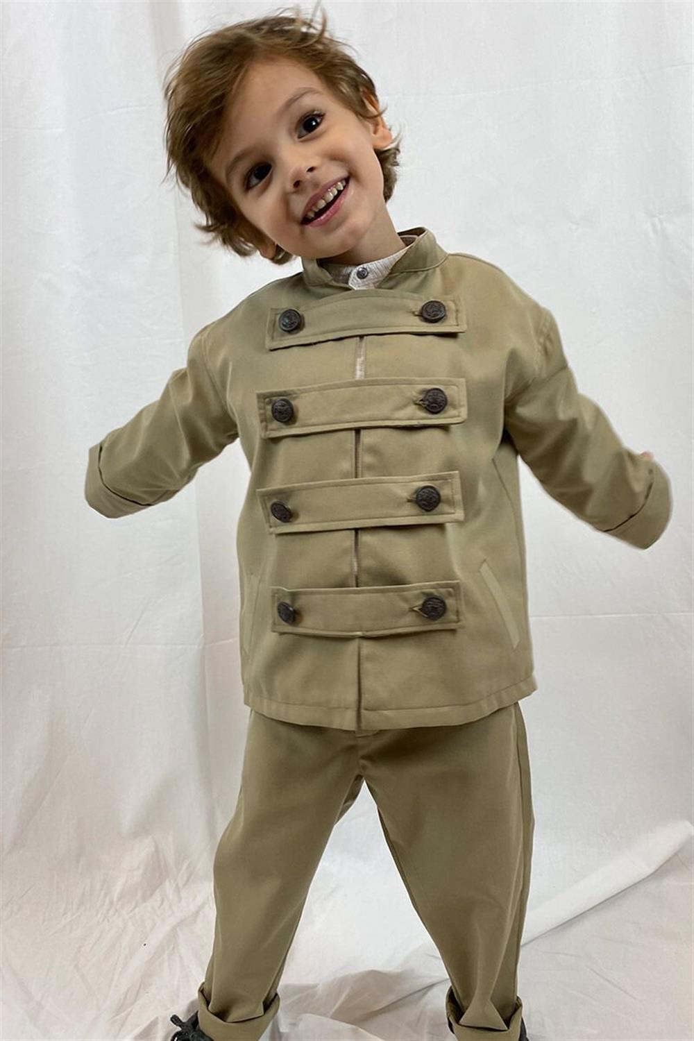 Millitary Astarlı Erkek Çocuk Ceket