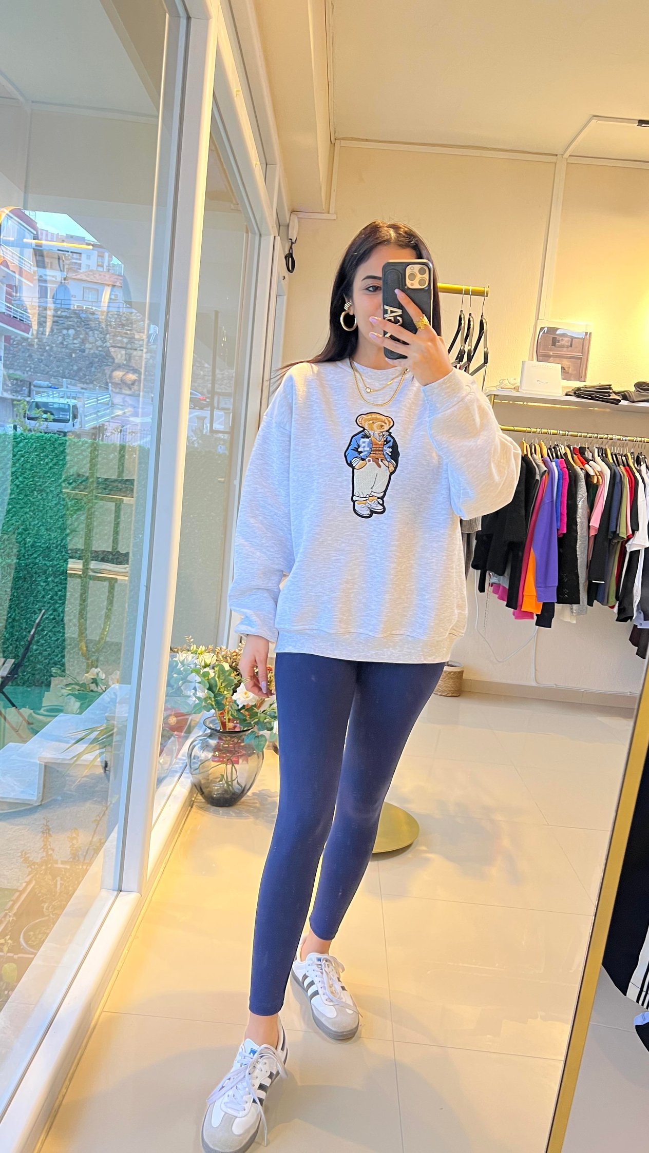 3162 NAKIŞLI SWEAT GRİ