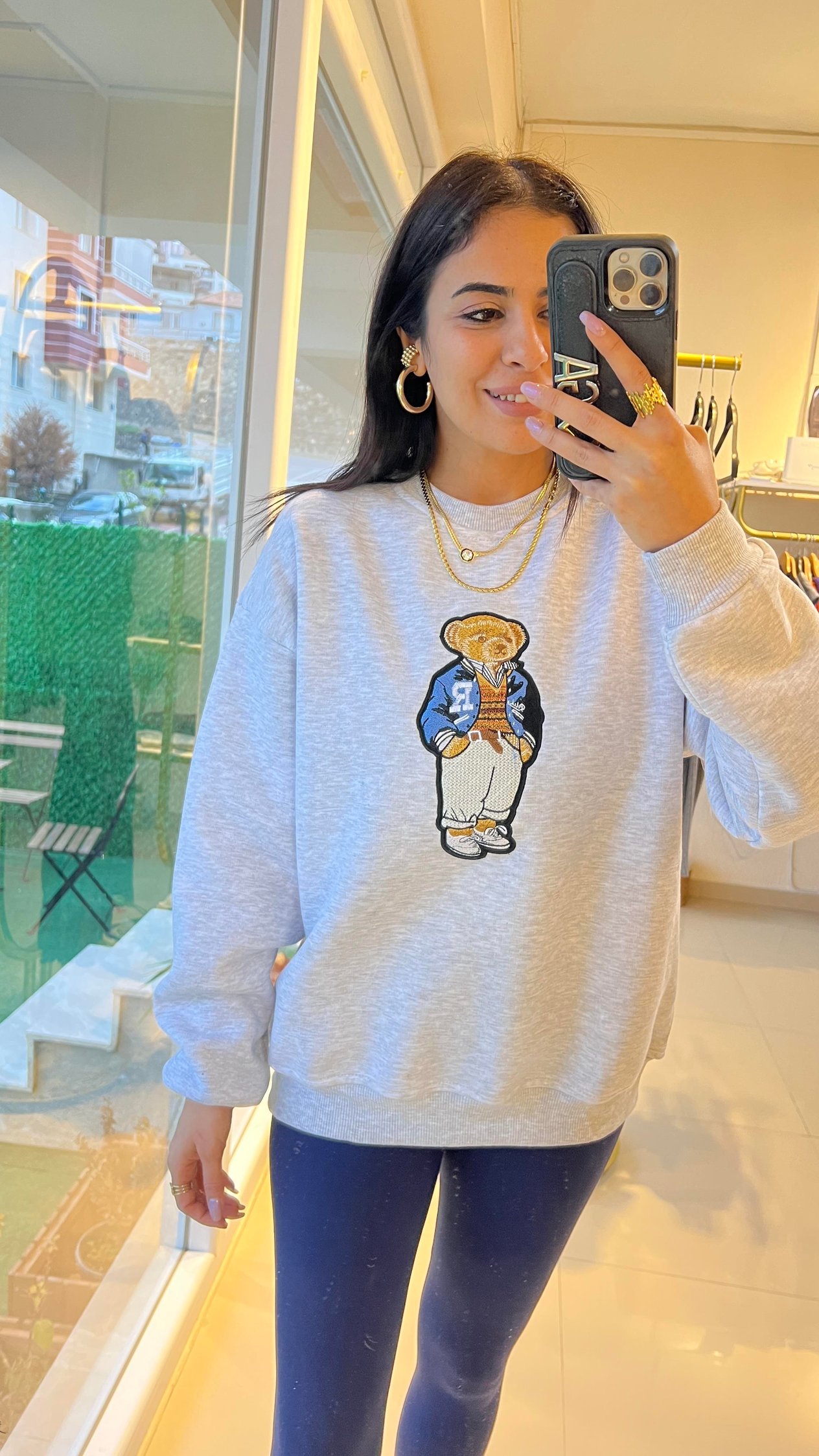 3162 NAKIŞLI SWEAT GRİ