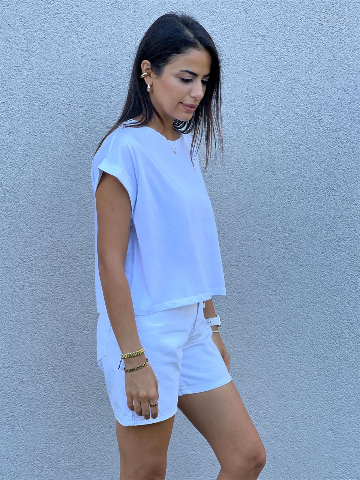 3431 T Kol Basic Tshirt Beyaz