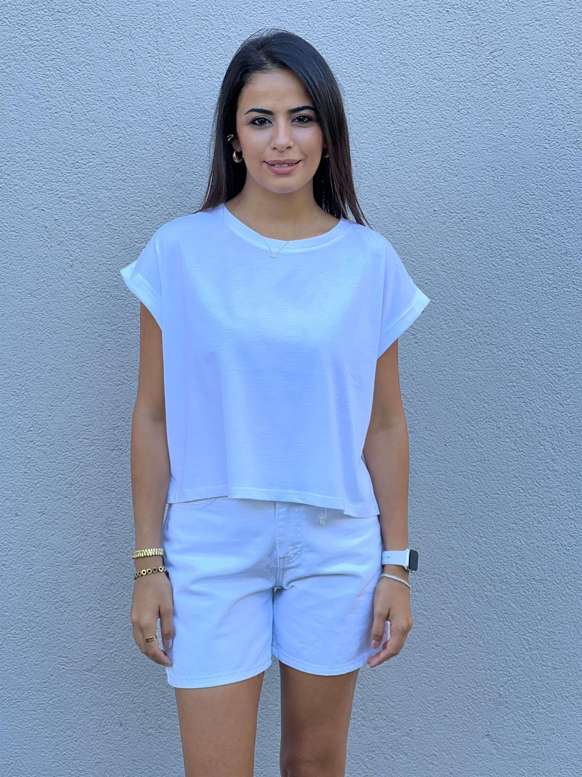 3431 T Kol Basic Tshirt Beyaz