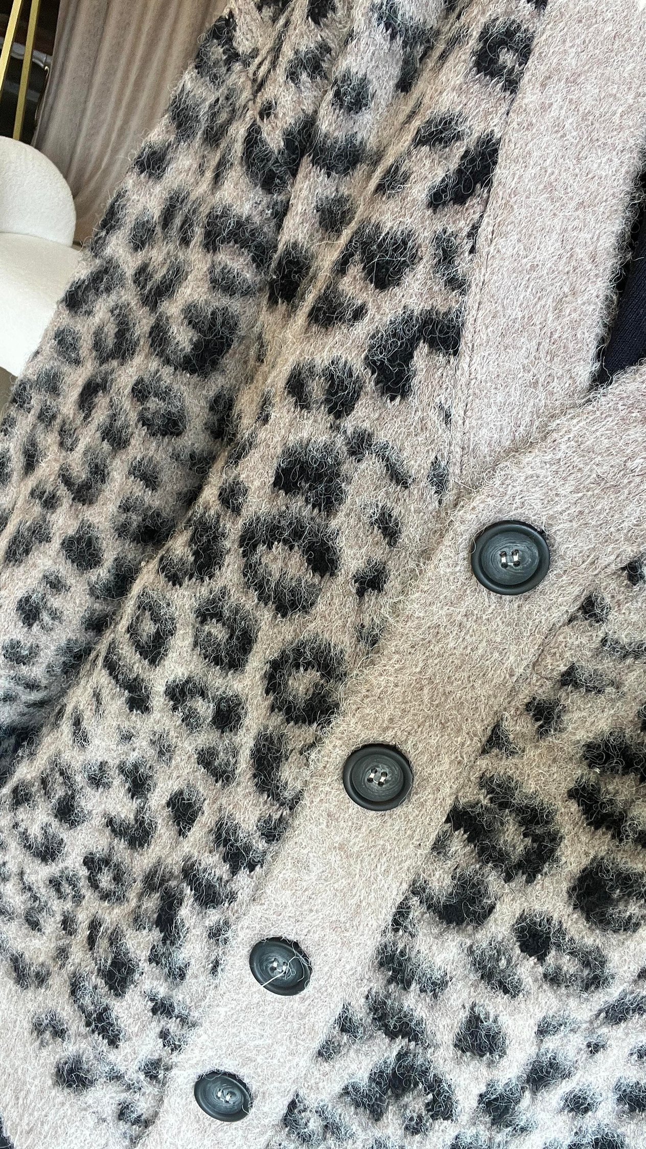 60273 V YAKA LEOPAR ŞARDONLU TRİKO HIRKA