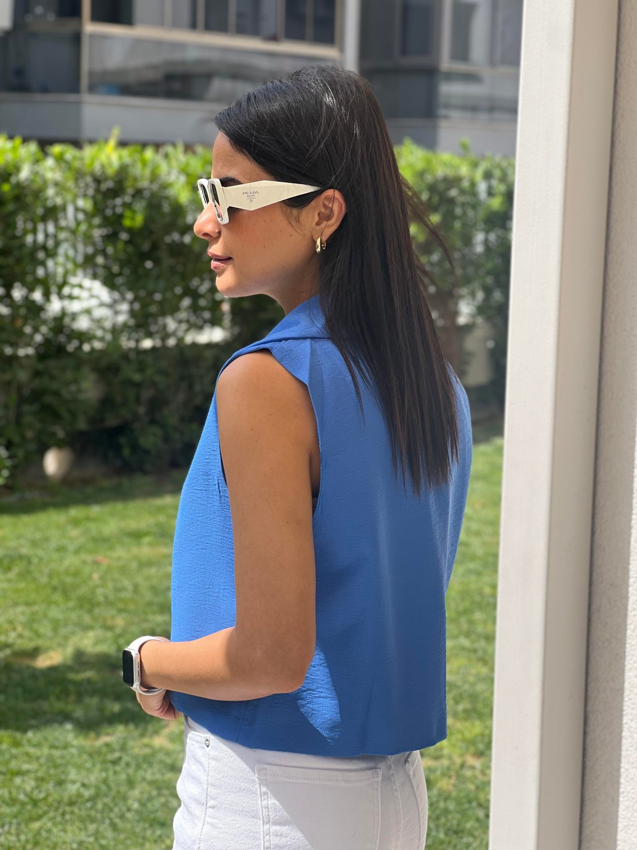 MARKA MODEL TEK DÜĞME YELEK  MAVİ