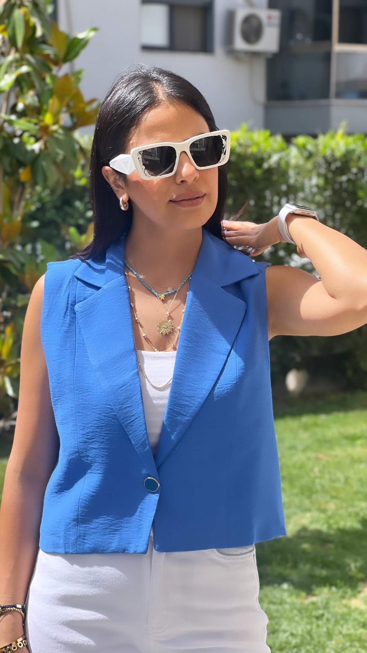MARKA MODEL TEK DÜĞME YELEK  MAVİ
