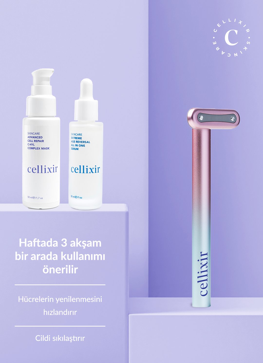 Cellixir 3'lü Anti Aging Terapi Seti