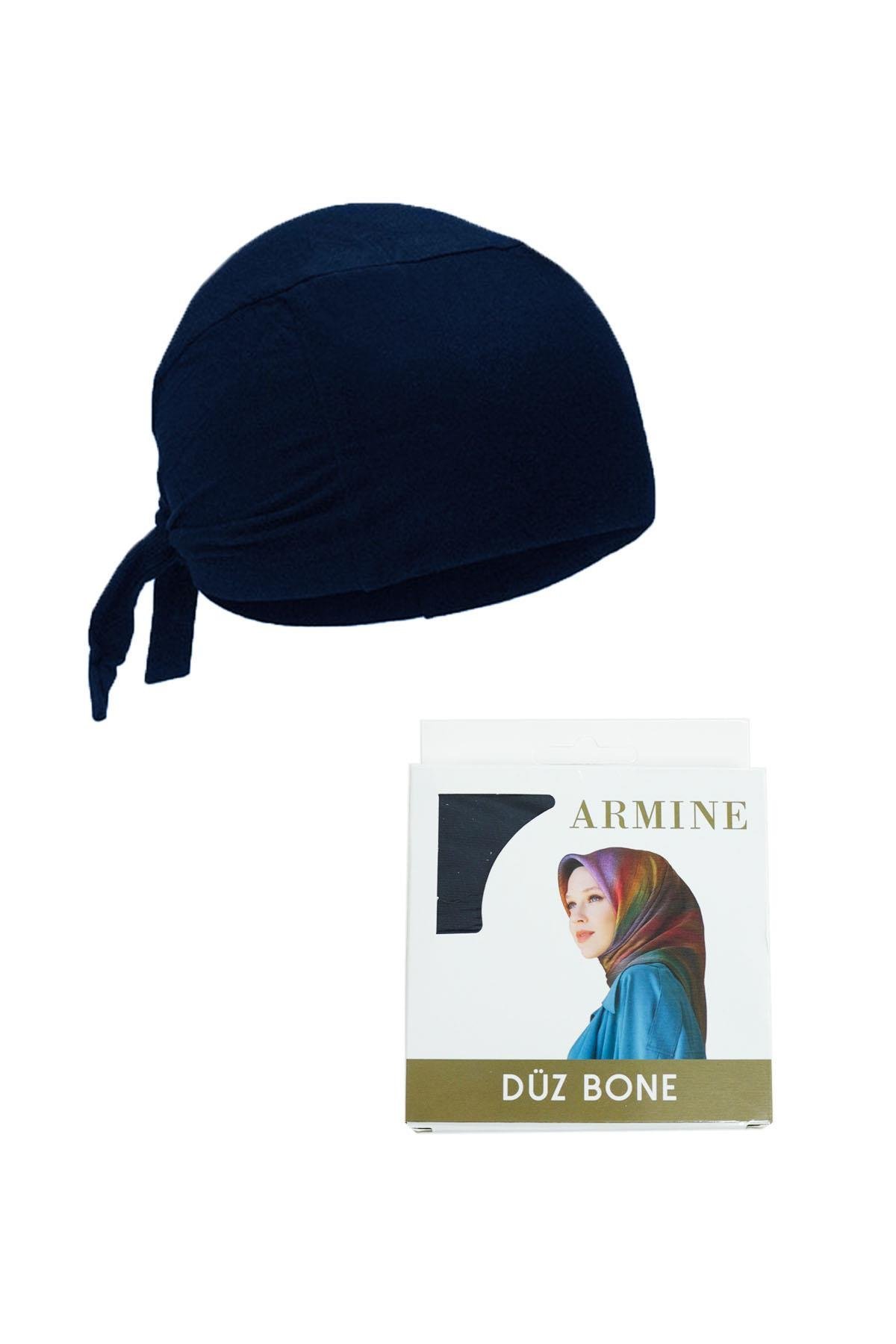 Armine Dikişsiz, Pamuklu Düz Bone - 02 - Lacivert