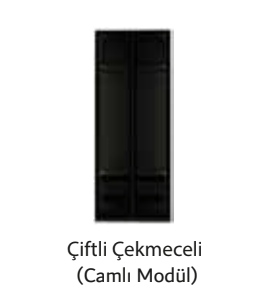 ETRO ÇFTLİ BOY ÇEKMECELİ CAMLI MODÜL