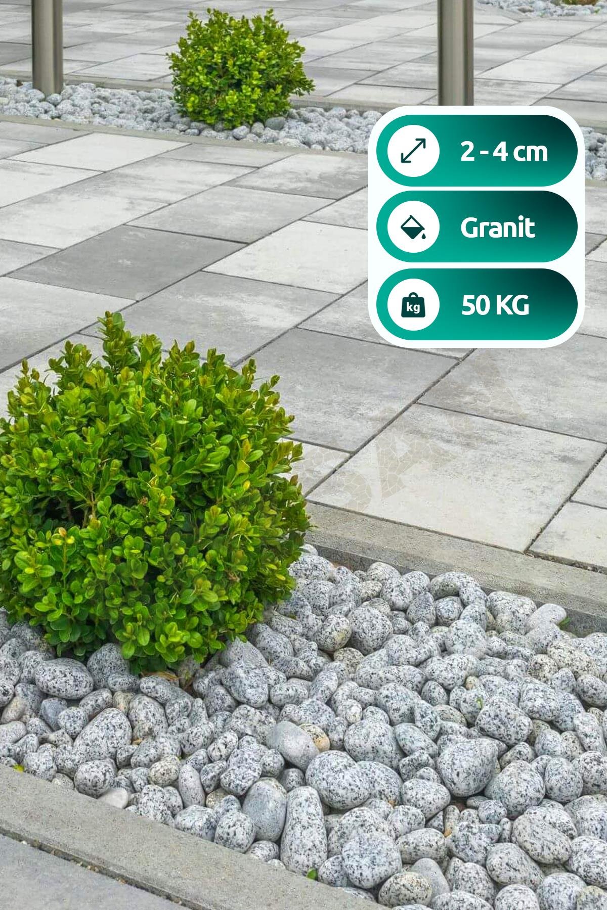 Granit Taş 2-4cm Dolomit Taşı Bahçe Süs Akvaryum Taşı Dere Çakıl Taşı 50 Kg
