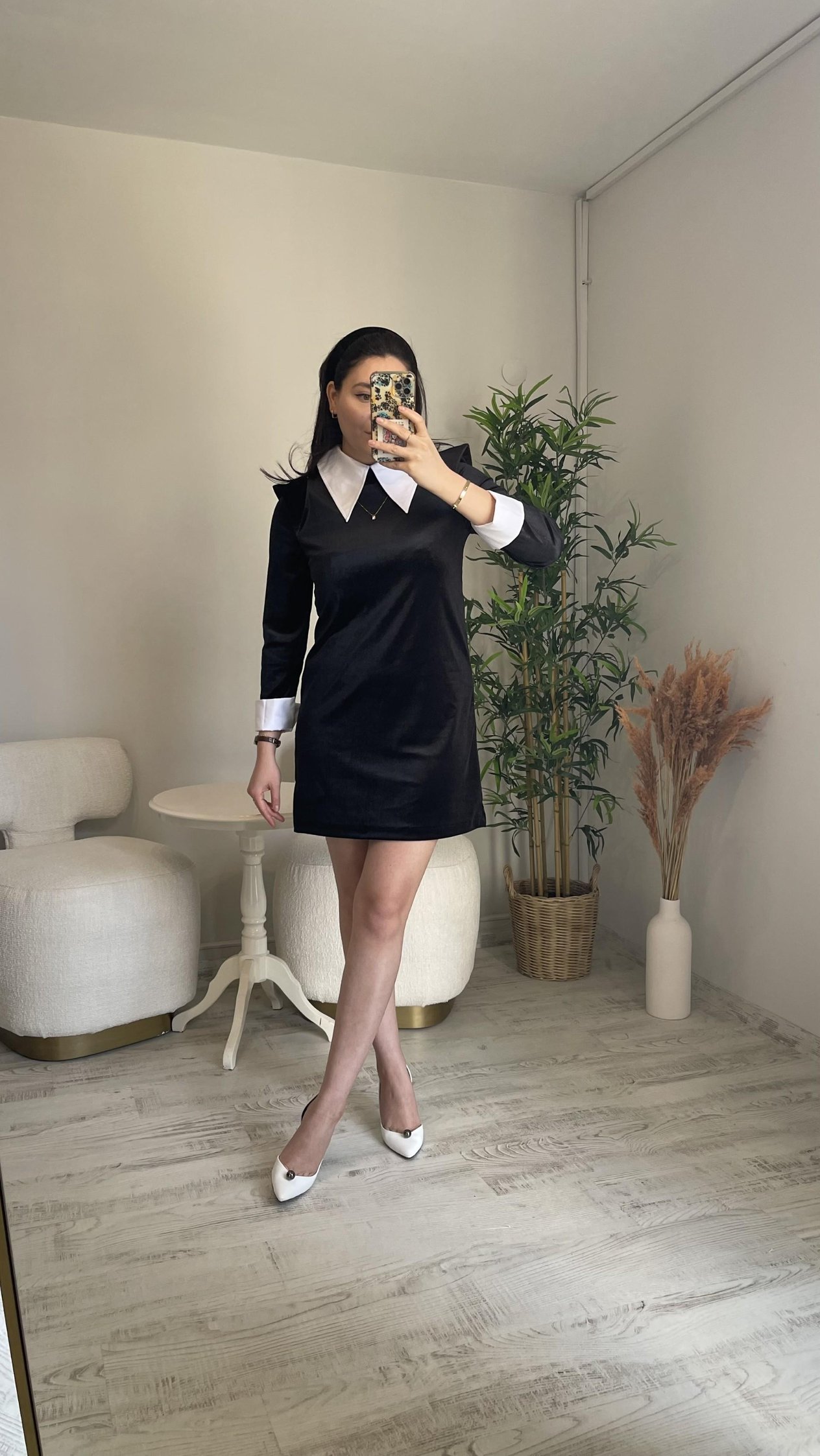 GÖMLEK YAKA KISA ELBİSE