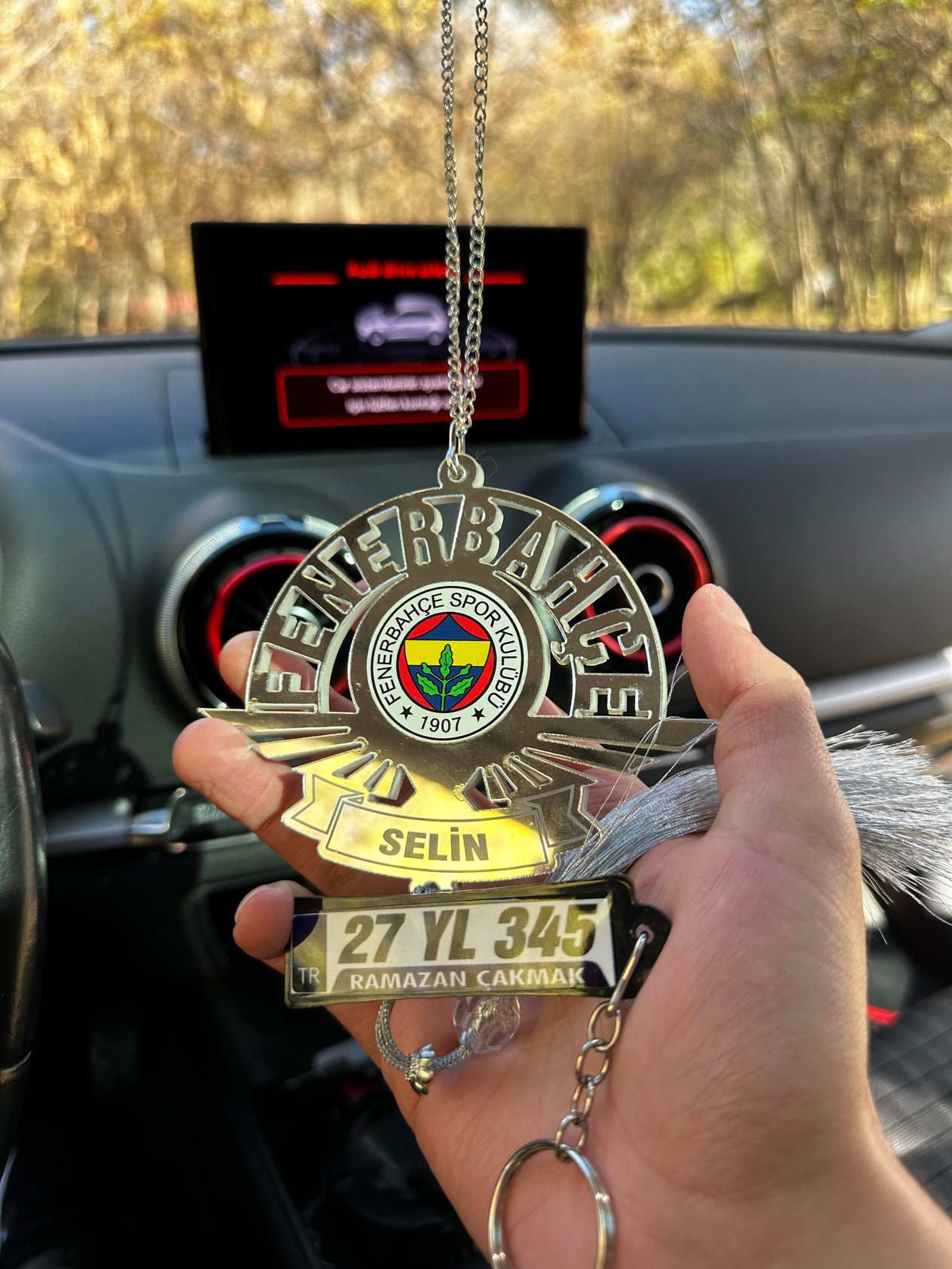 Aynalı Taraftar Model Duasız Kişiye Özel Araç Dikiz Aynası Süsü 