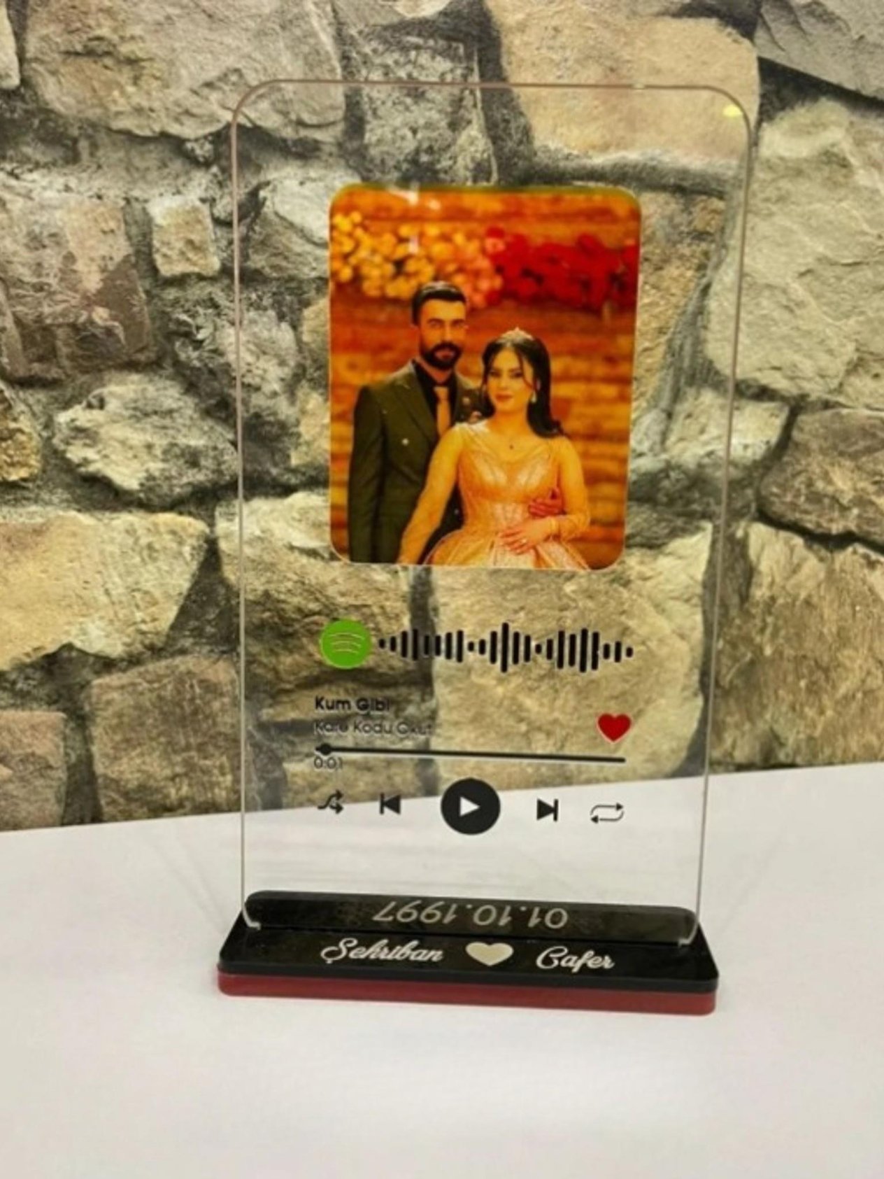 Kişiye Özel Spotify Barkodlu Dekoratif Plak