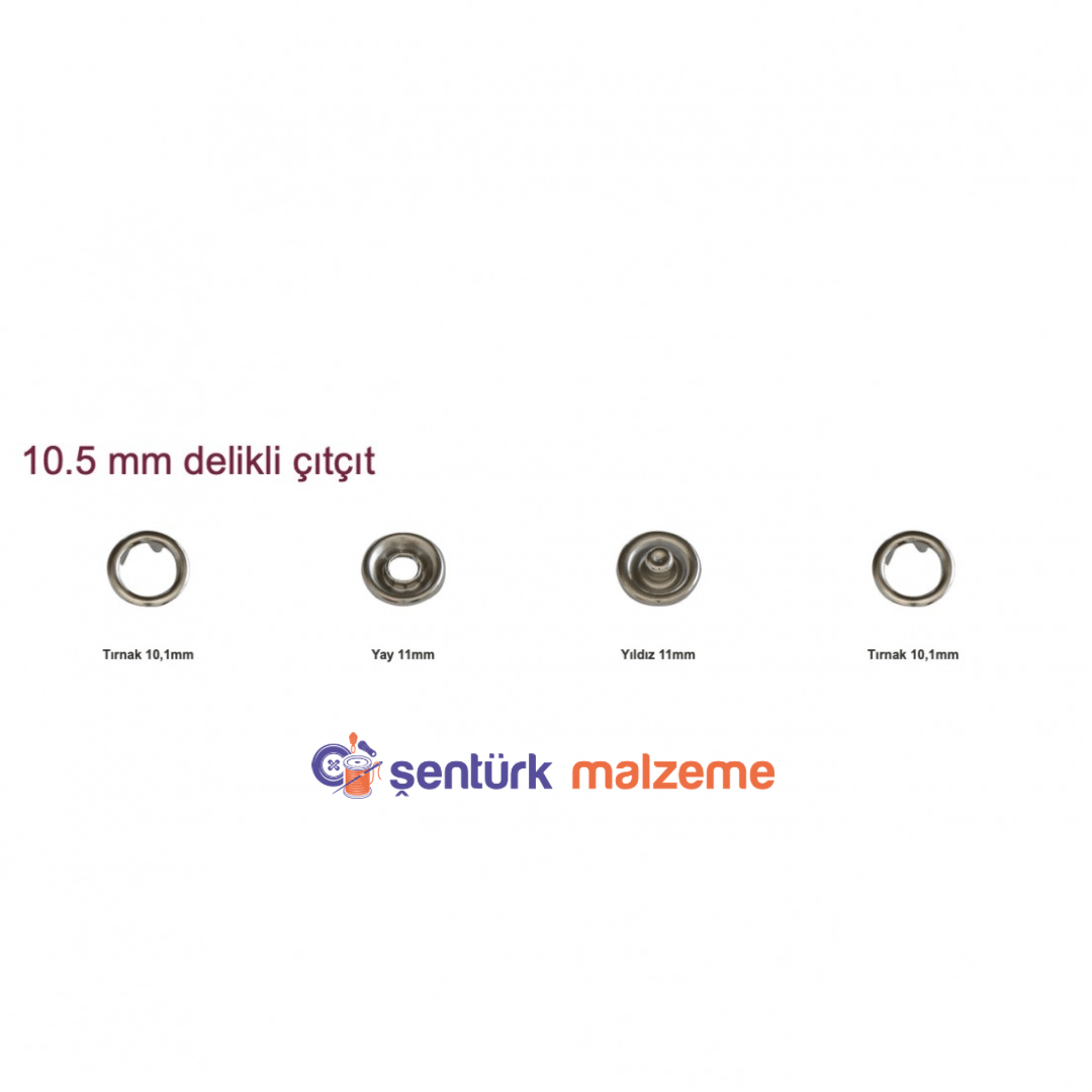 10.5 mm Klikıt Çıtçıt (100 ad)