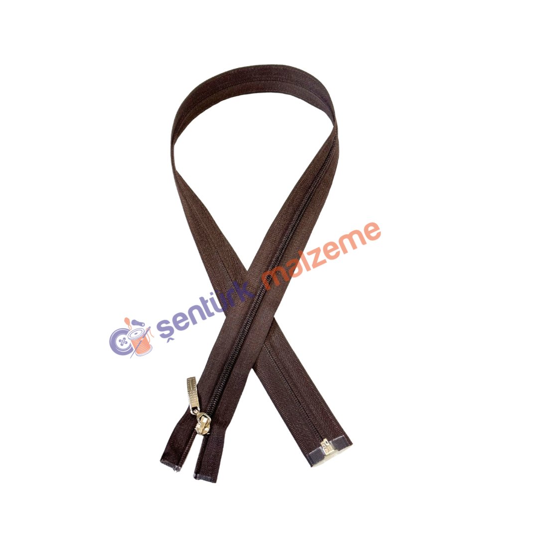 Koyu Kahve Mont Fermuarı 75 Cm