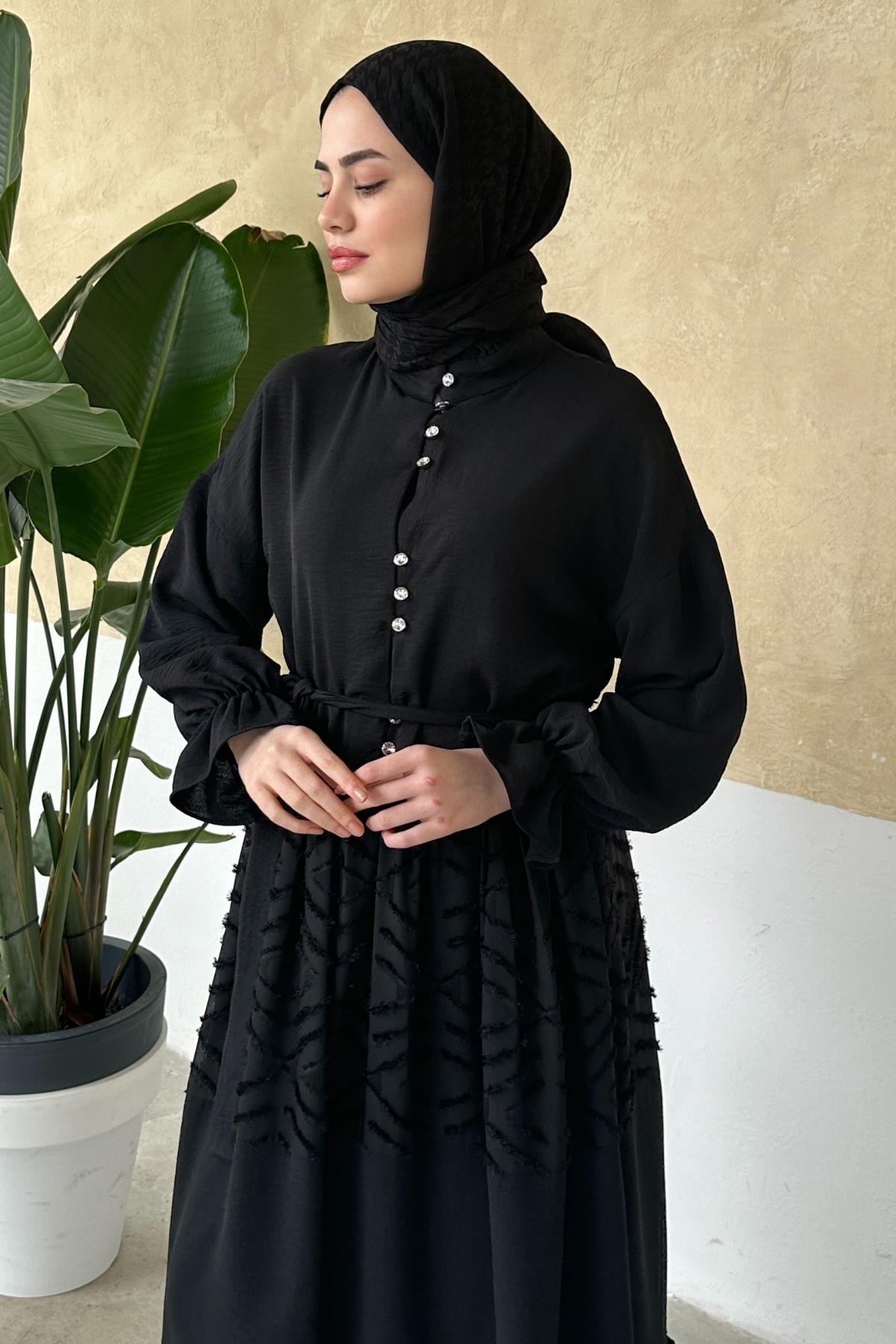 ELBİSELara Elbise 8045 Siyah