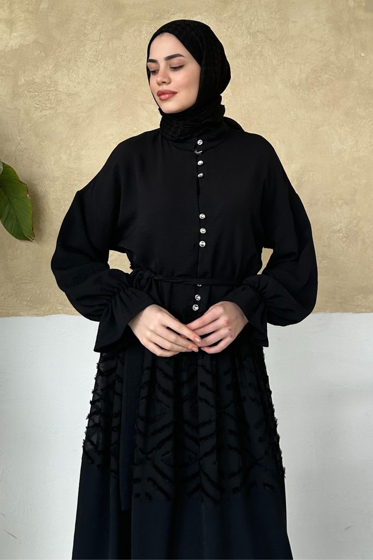 ELBİSELara Elbise 8045 Siyah