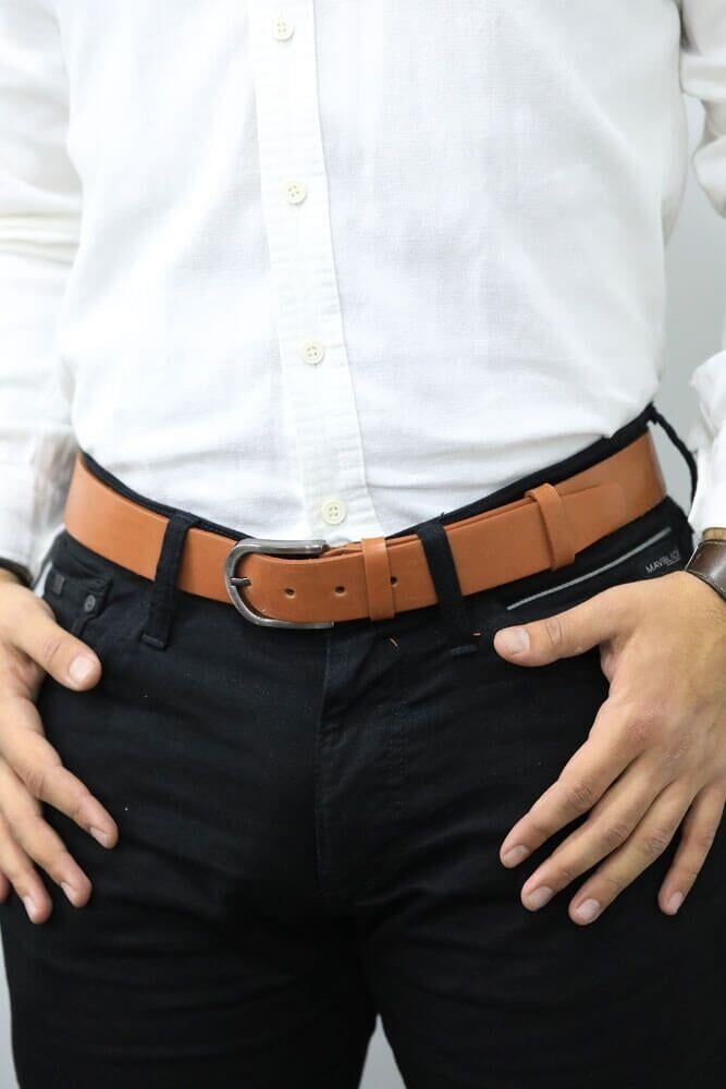 Guard Açık Taba Spor Manda Derisi Kemer - 3 Cm