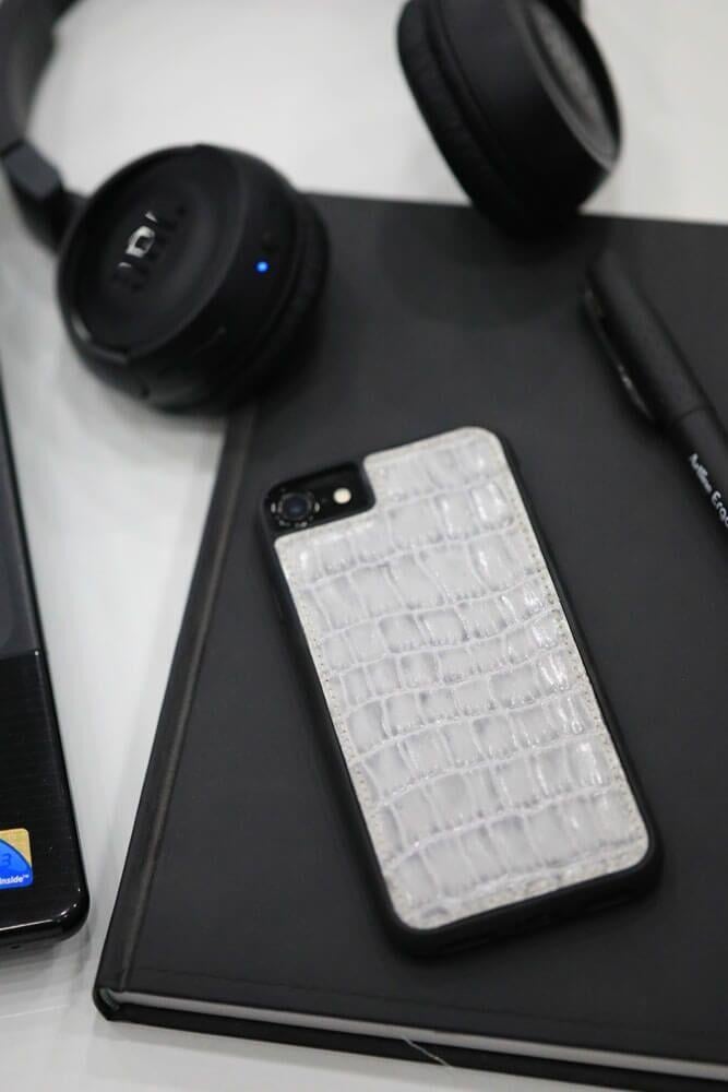 Guard iPhone 6 / 6s / 7 için  Gri Croco Model Deri Telefon Kılıfı