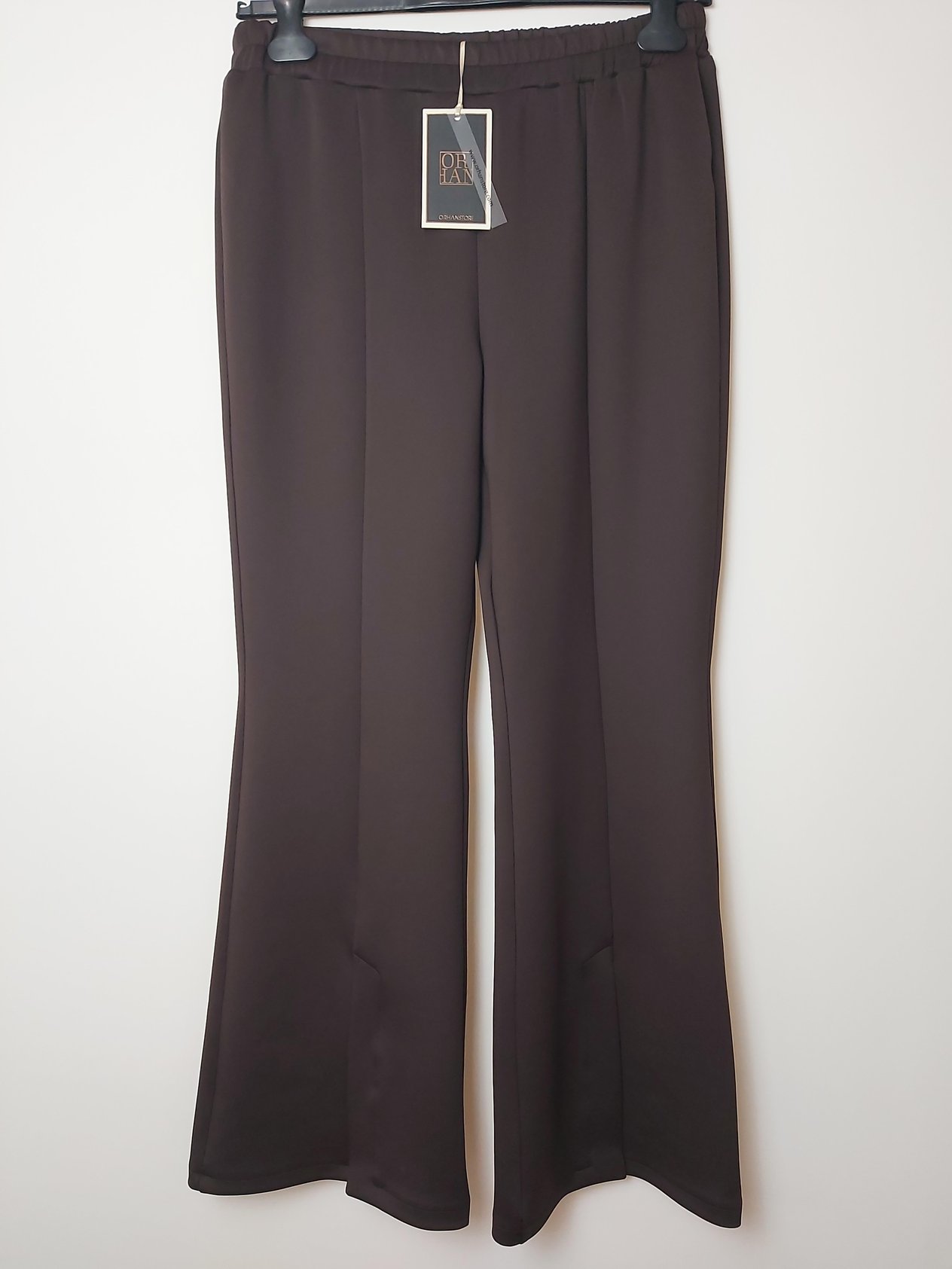 ORHAN STORE İSPANYOL PAÇA YIRTMAÇLI SCUBA PANTOLON KAHVERENGİ 1043