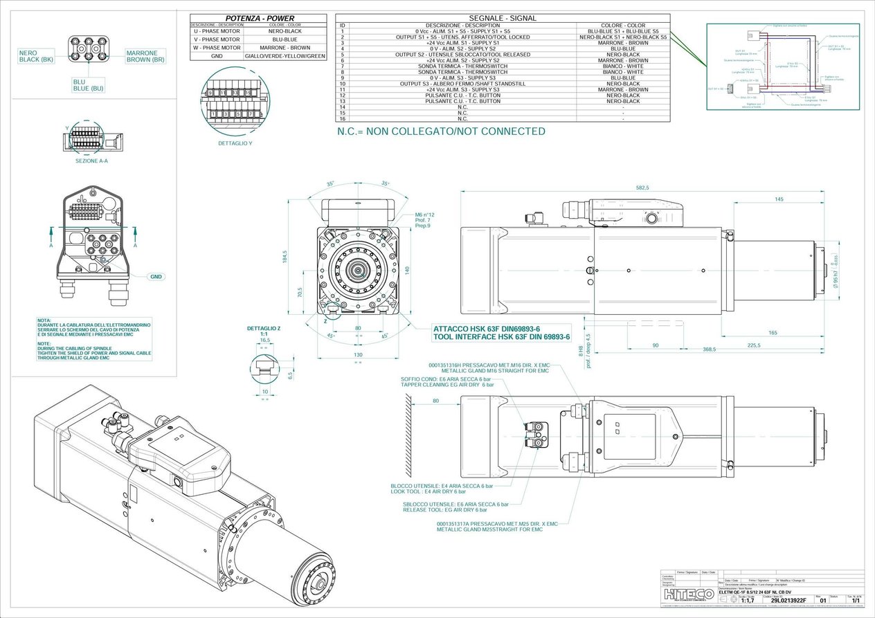 11 kw Hiteco Spindle Motor