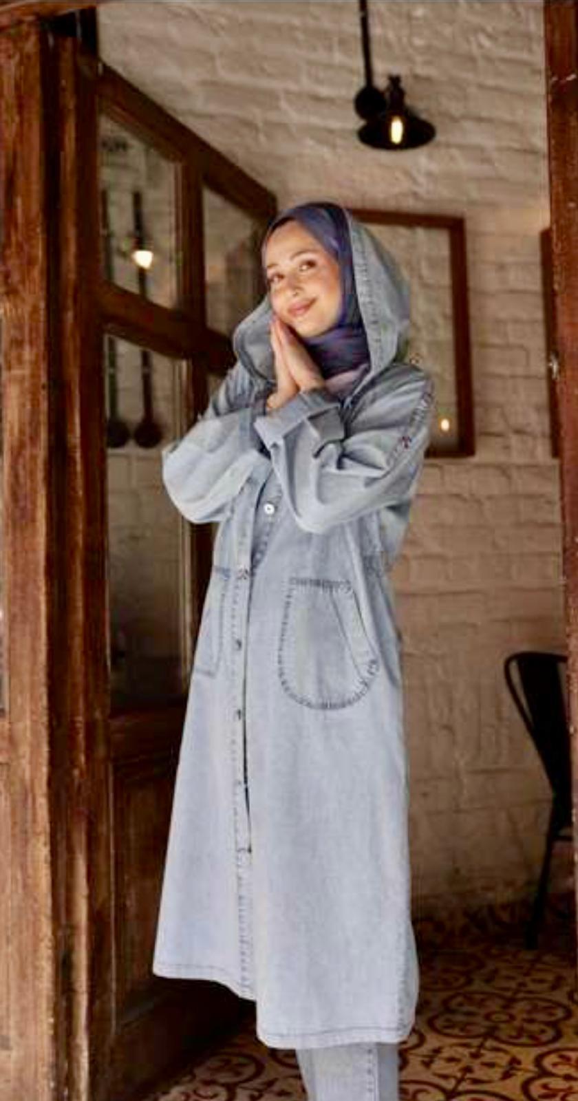 Kapşonlu Denim Trençkot