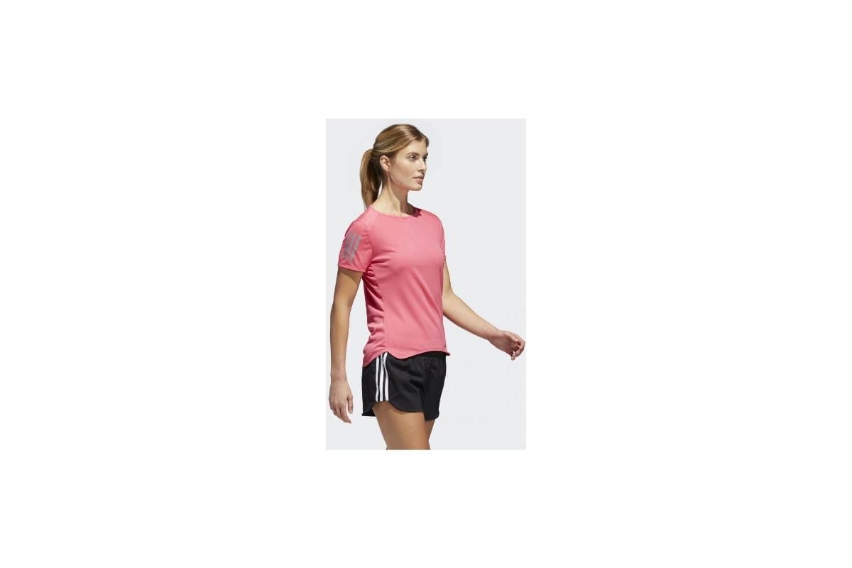 Adidas CF2142  RS SS TEE W Kadın Spor T-shirt Pembe