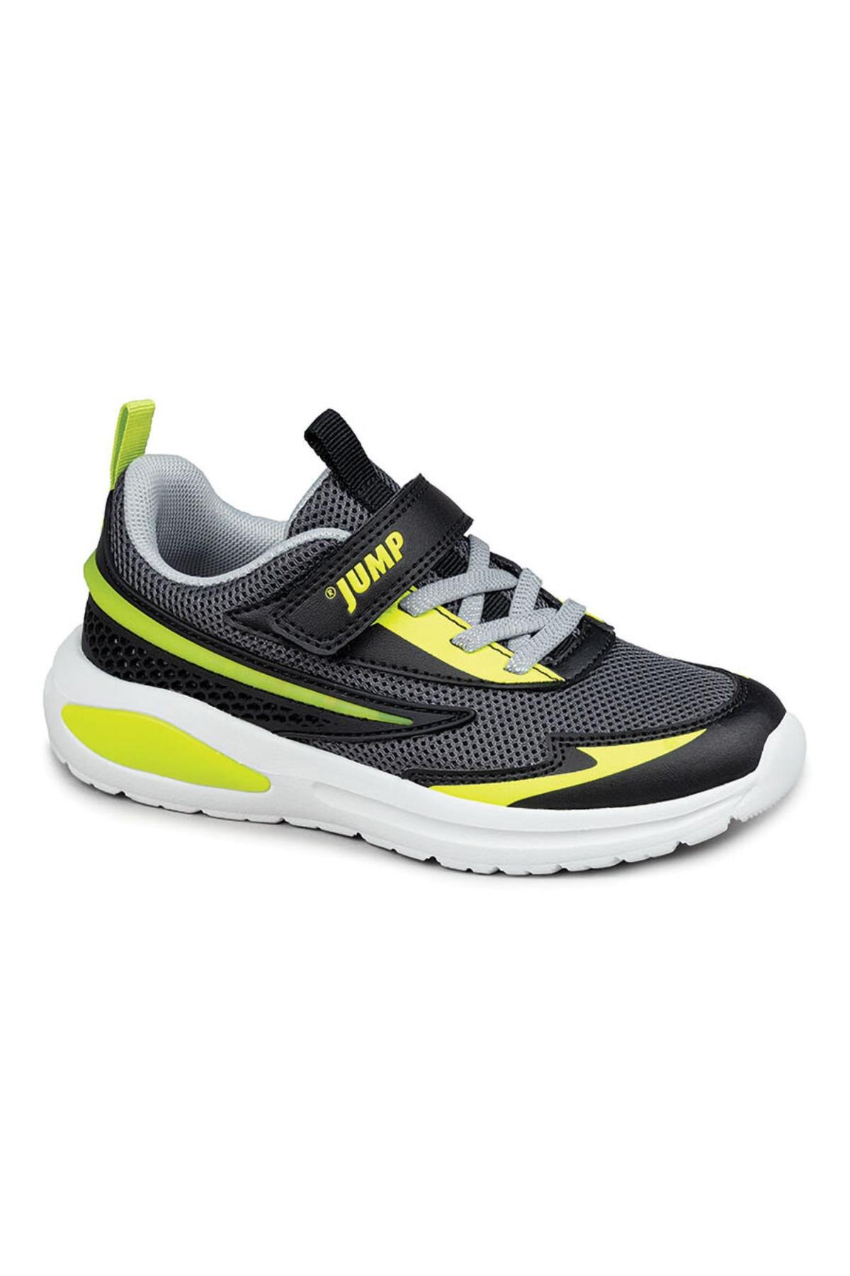 Jump 30007 Unisex Neon Yeşil Çocuk Işıklı Sneaker Günlük Spor Ayakkabı Siyah Beyaz