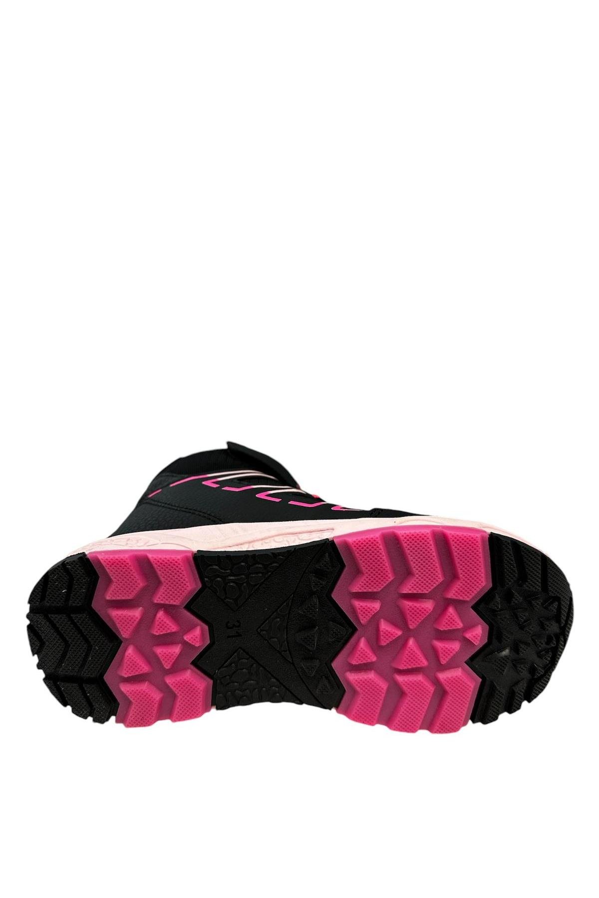 Pepino PK24-1361 Patik Kız Çocuk Kar Botu Siyah Pembe