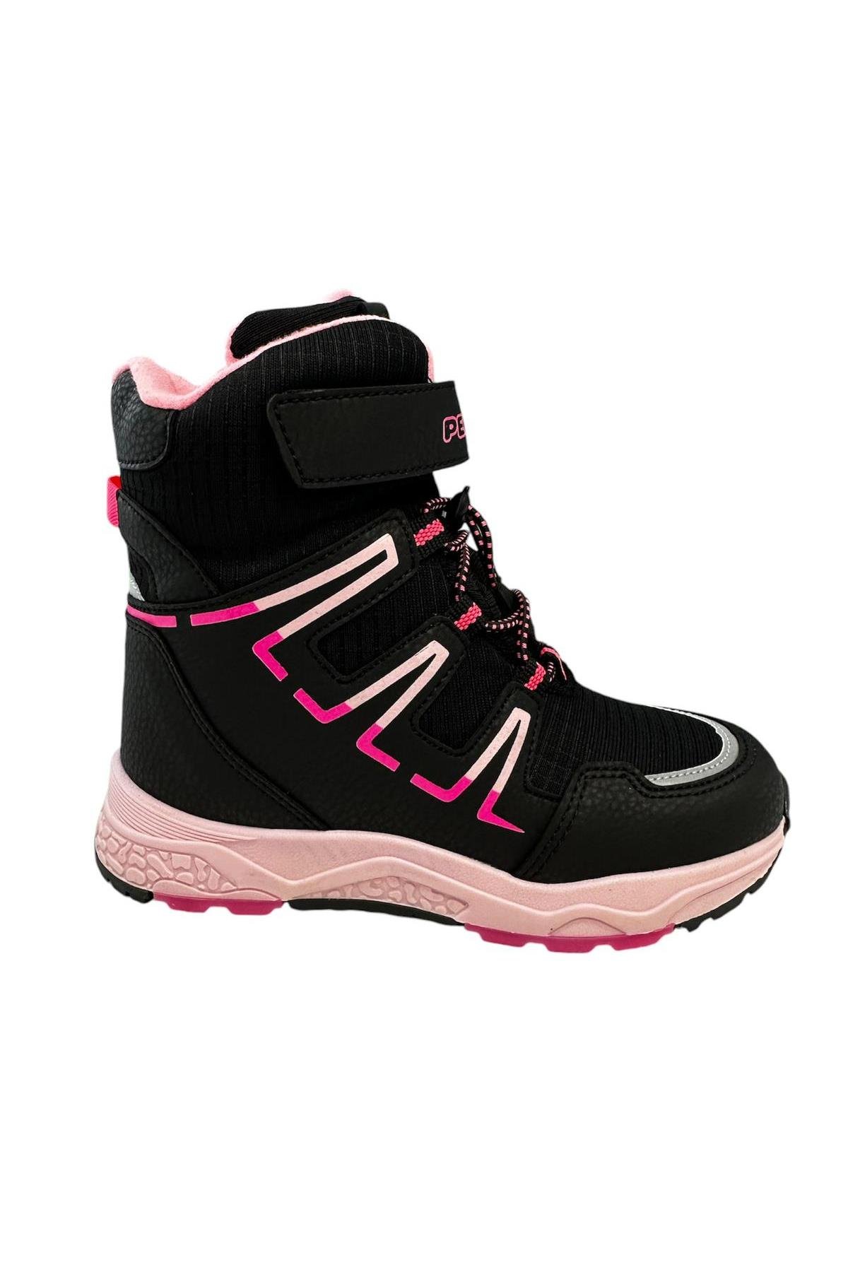 Pepino PK24-1361 Patik Kız Çocuk Kar Botu Siyah Pembe