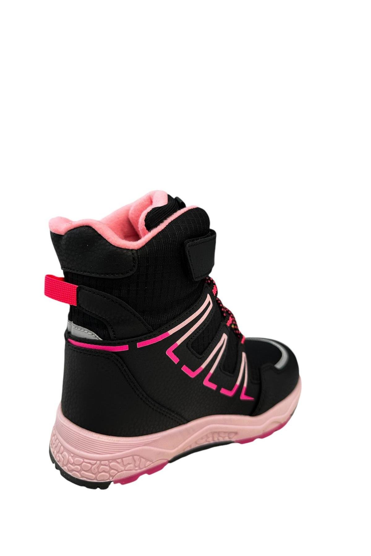 Pepino PK24-1361 Patik Kız Çocuk Kar Botu Siyah Pembe