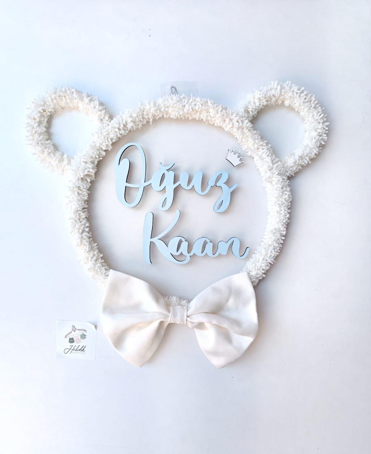 Bebe Mavi İsimli Ayıcıklı Kapı Süsü