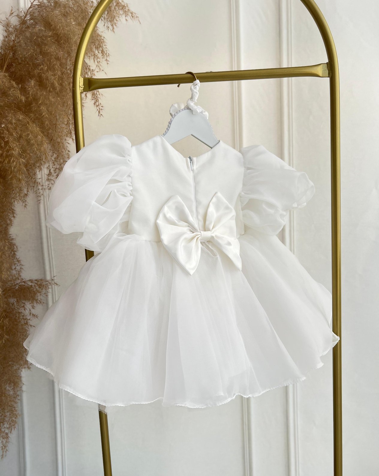 White Pearl Organza Birthday Dress