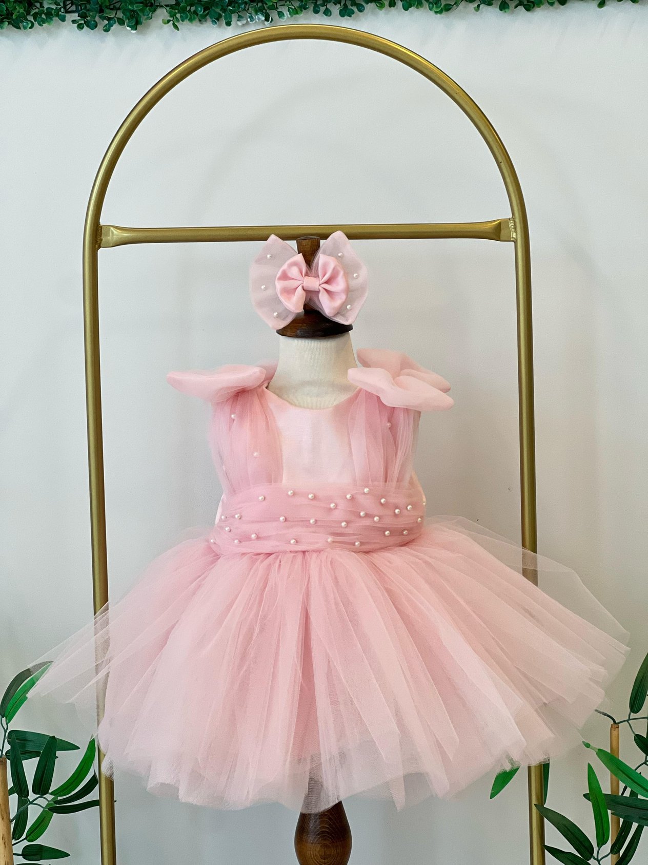 Pembe İncili Tütü Elbise