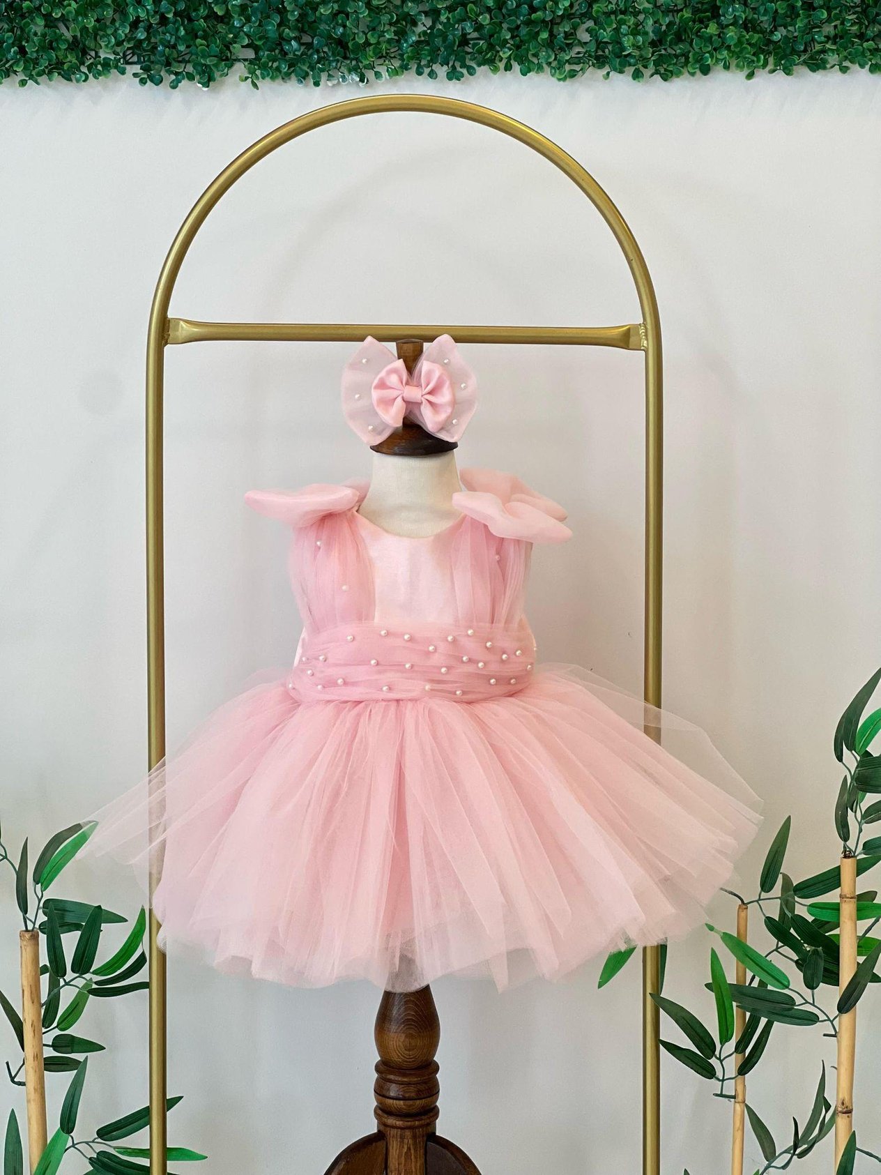 Pembe İncili Tütü Elbise