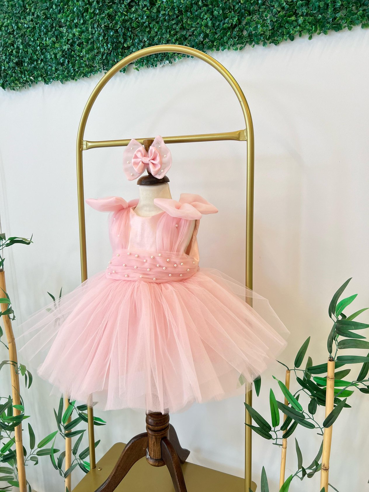 Pembe İncili Tütü Elbise