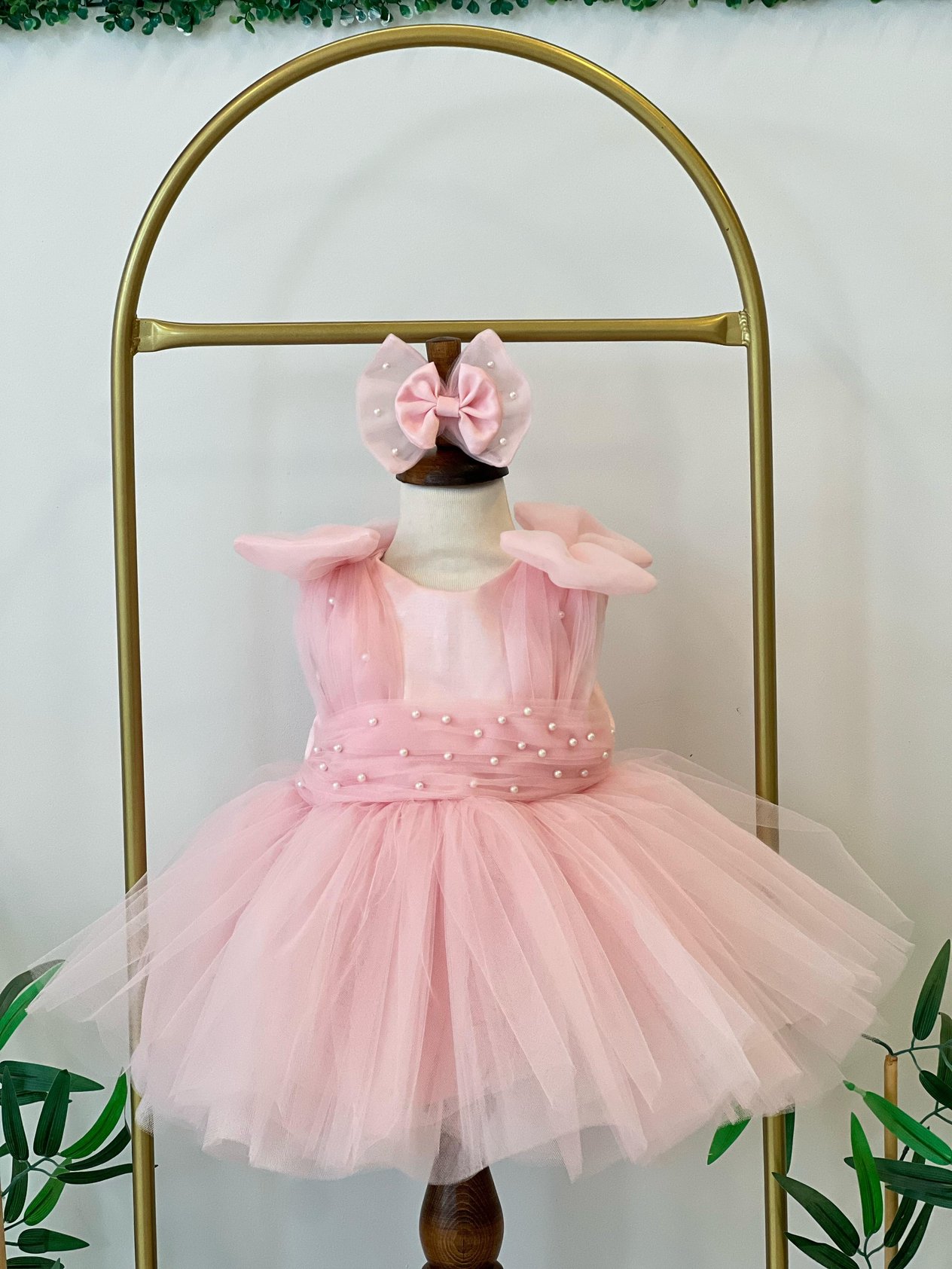 Pembe İncili Tütü Elbise
