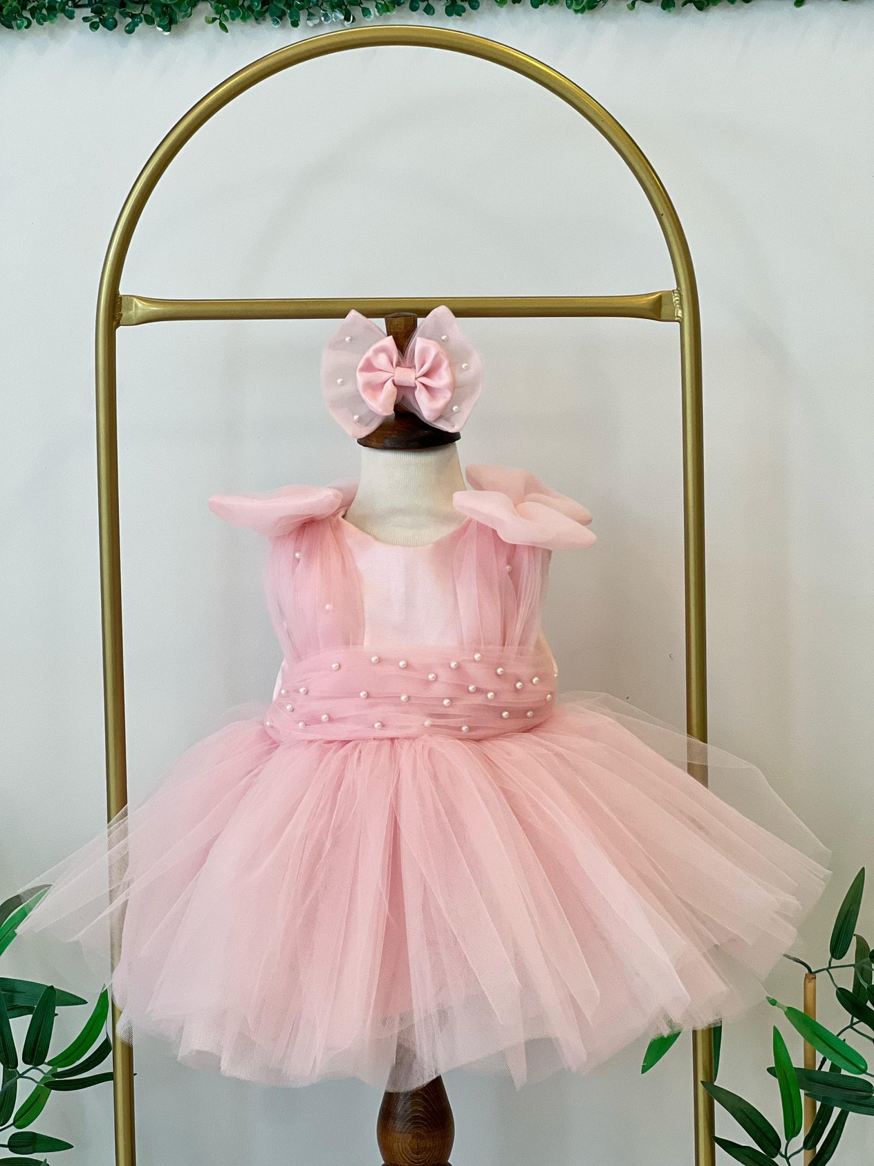 Pembe İncili Tütü Elbise