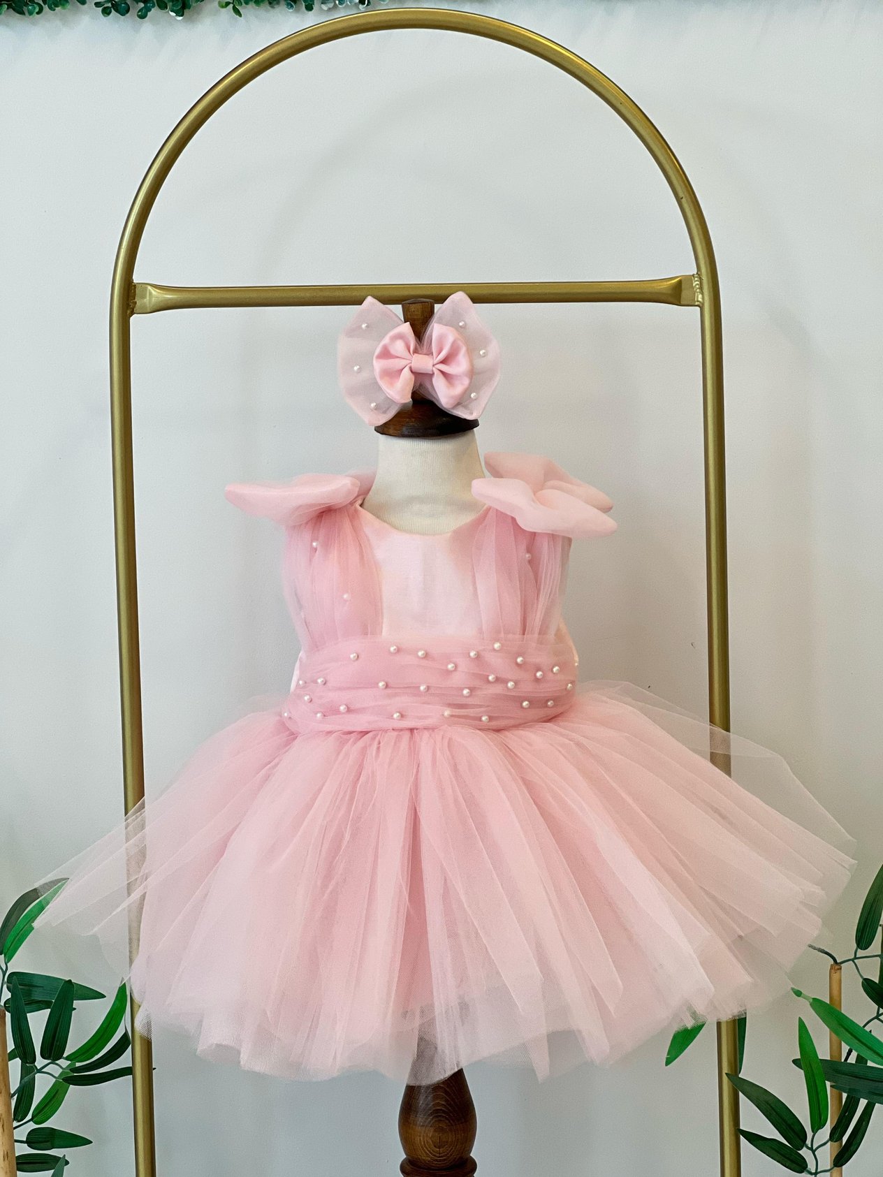Pembe İncili Tütü Elbise