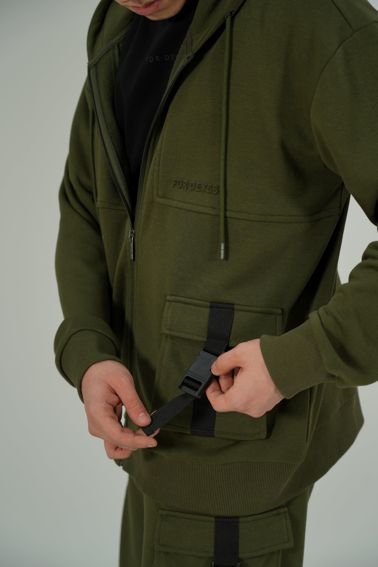 ERKEK HAKİ GROGRENLİ SWEATSHIRT