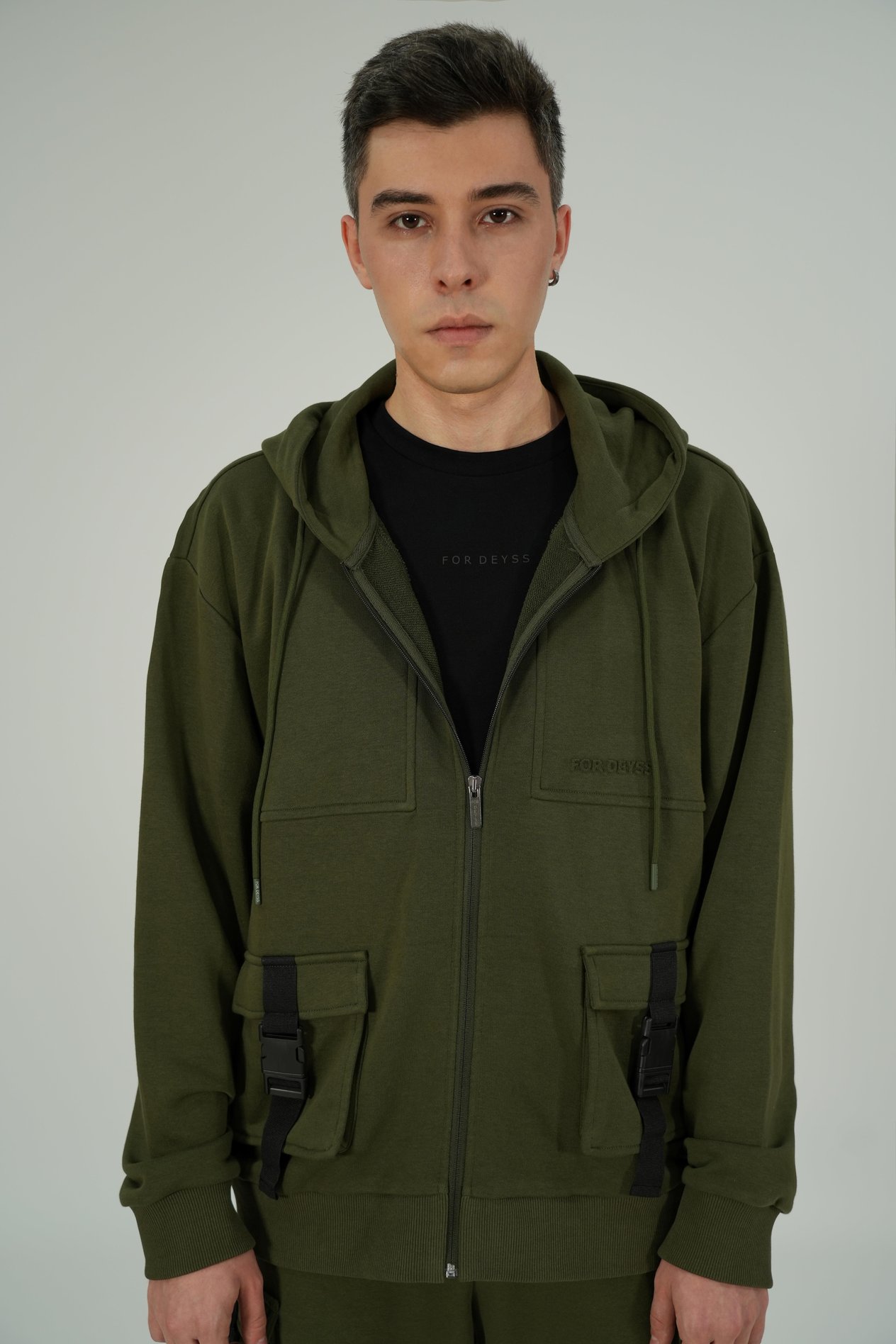 ERKEK HAKİ GROGRENLİ SWEATSHIRT