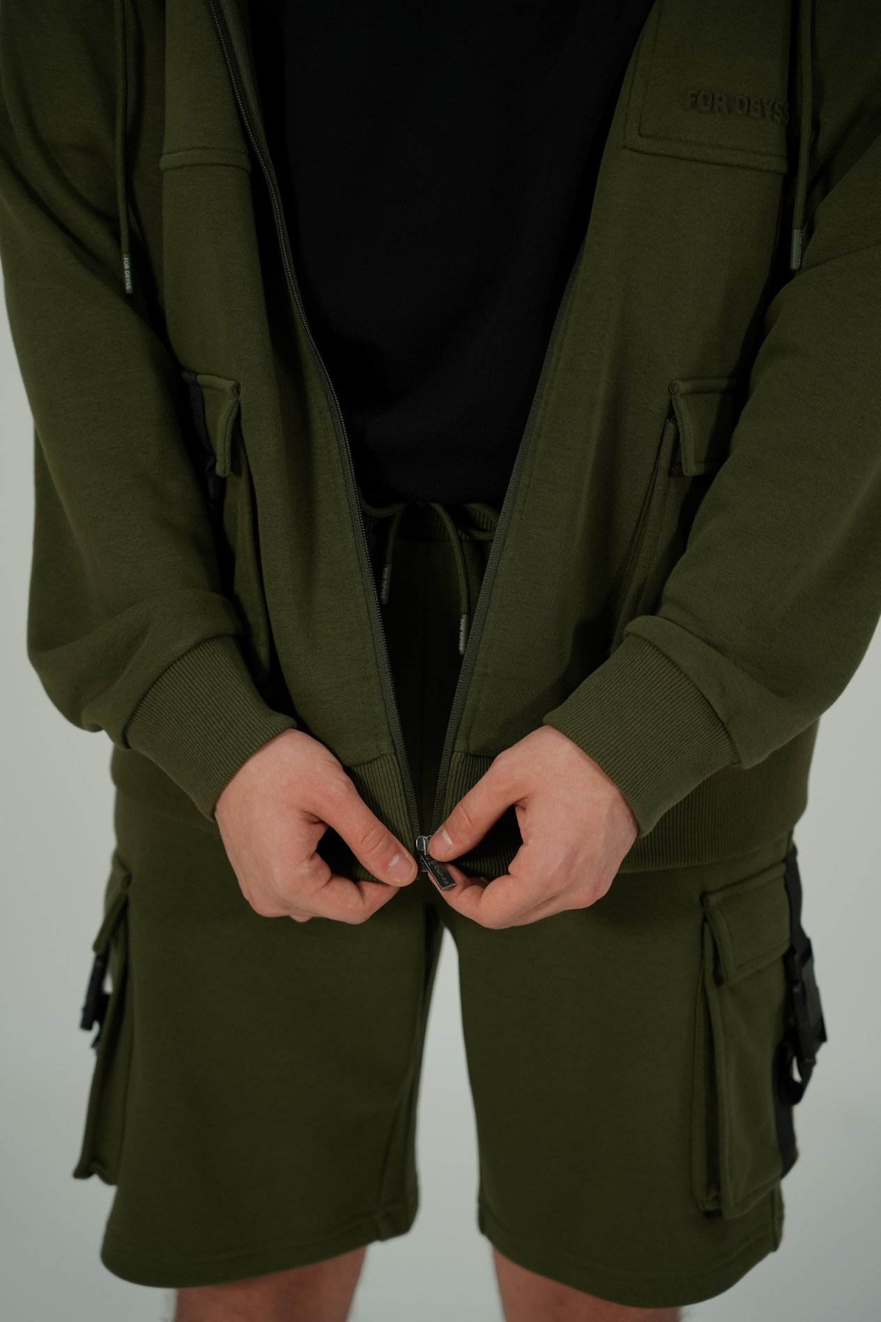 ERKEK HAKİ GROGRENLİ SWEATSHIRT