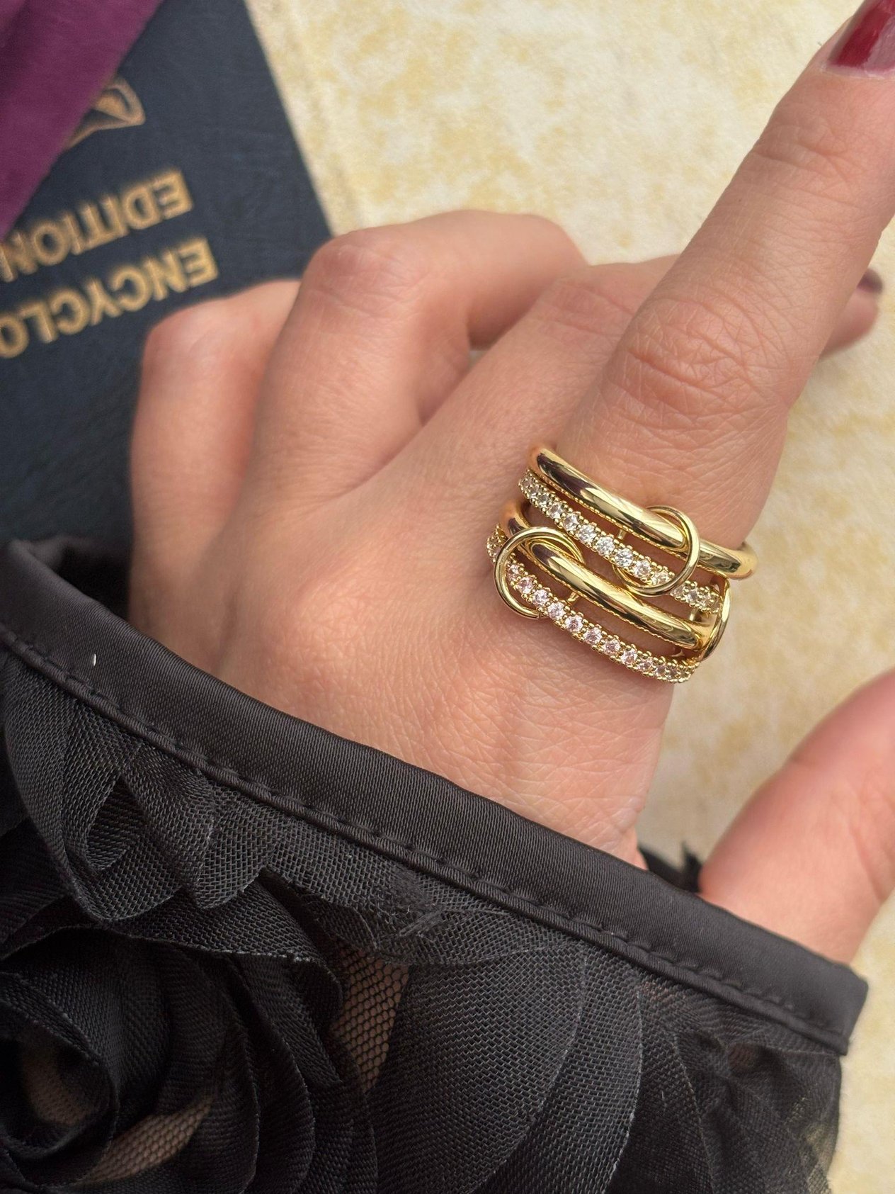 Pembe&Beyaz Gold Çoklu Yüzük