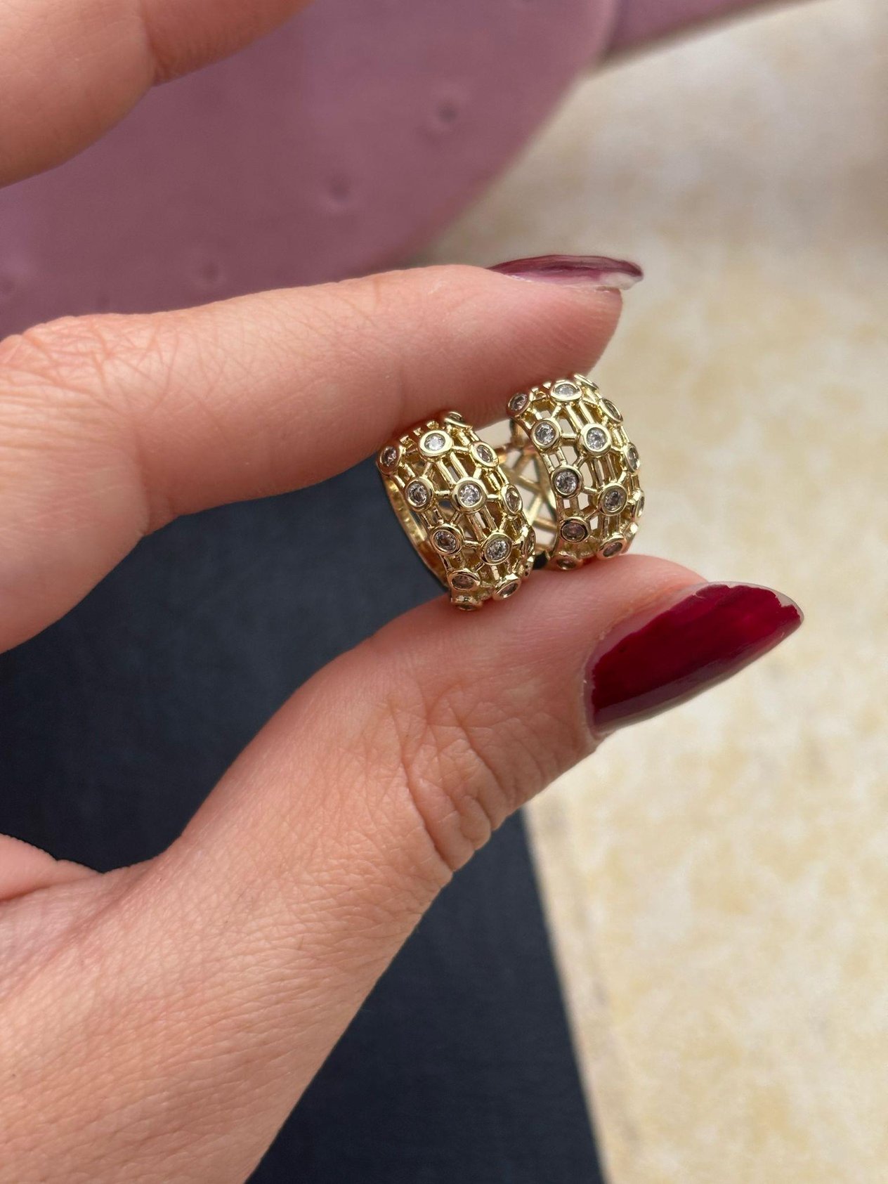 Zirkon Halka 14K Xuping Küpe