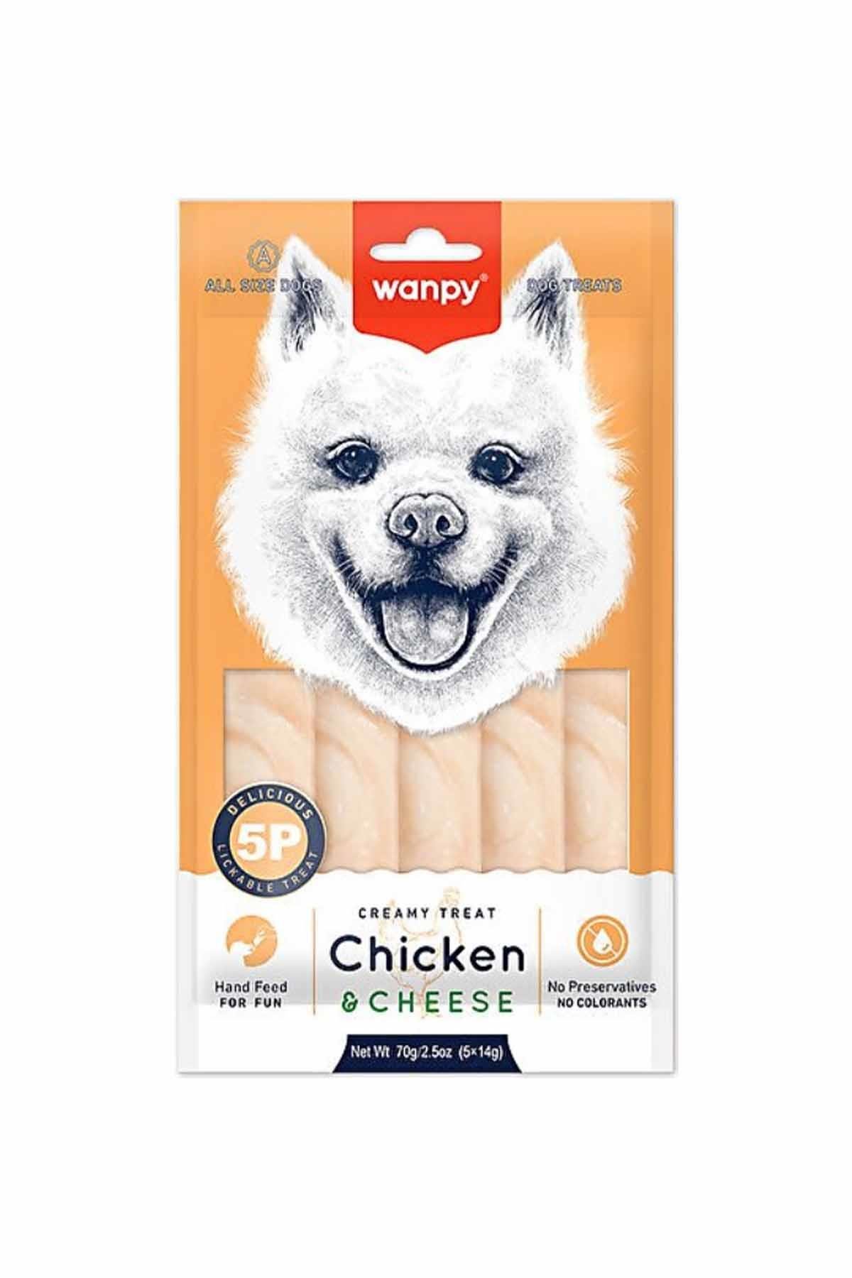 Wanpy Tavuklu ve Peynirli Köpek Ödül Maması 5x14 Gr