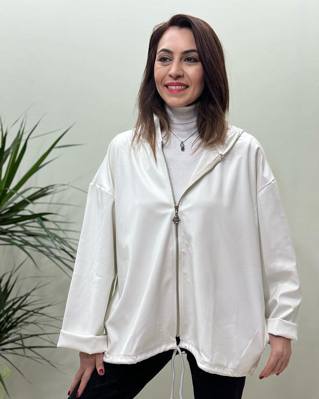 İtalyan Deri Ceket - BEYAZ