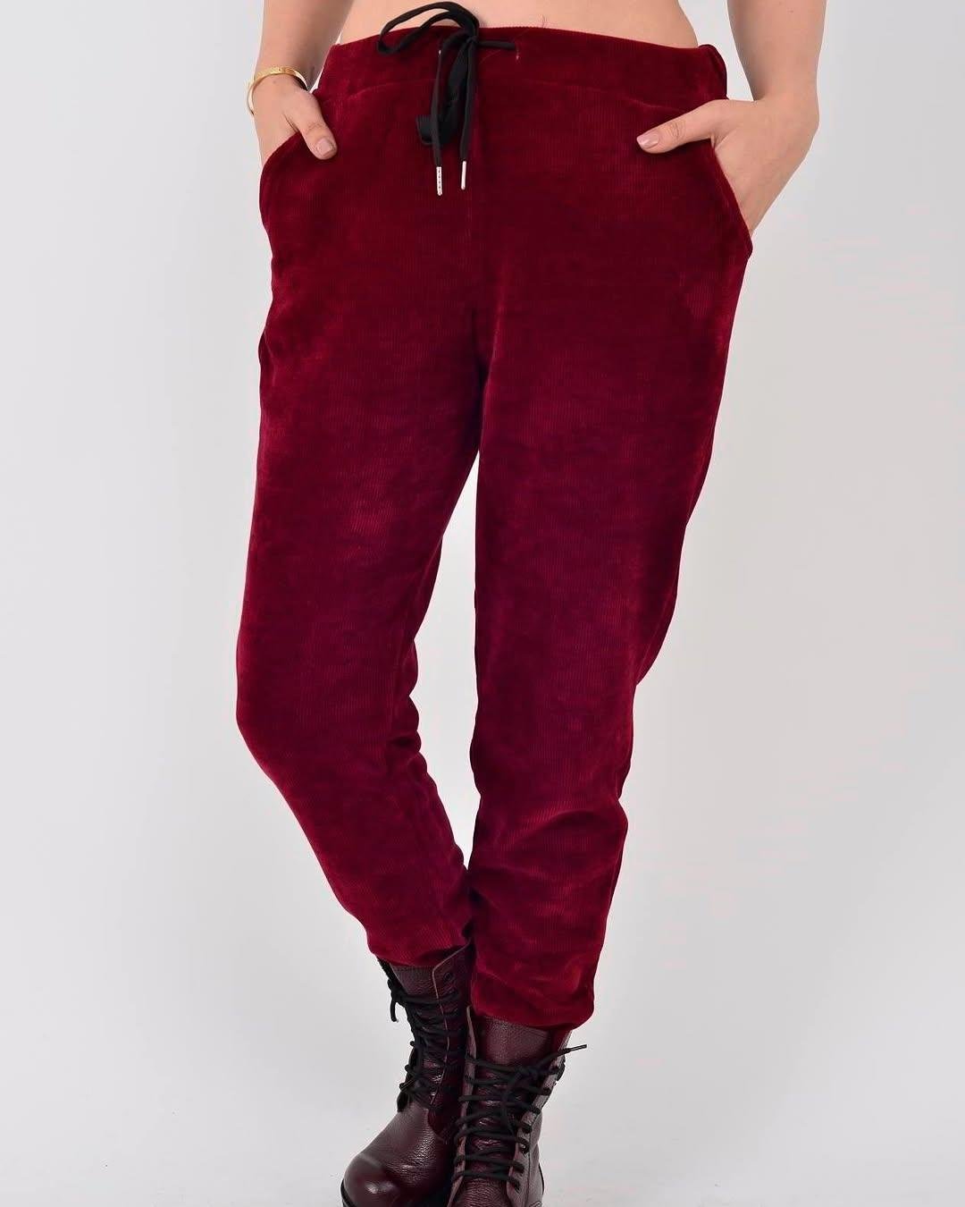 İtalyan Kadife Pantolon - BORDO