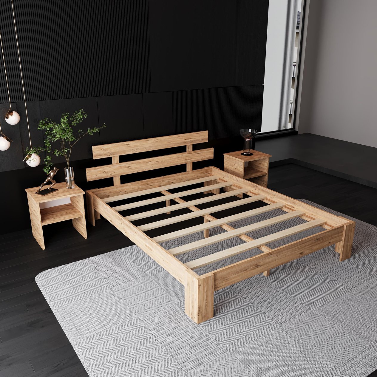 Lotus Atlantik Mdf Karyola | Çift Kişilik Yatak Uyumlu, Kolay Kurulum