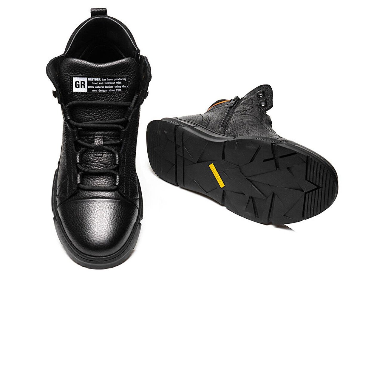 Greyder 14361 Erkek Siyah Hakiki Deri Sneaker Bot 